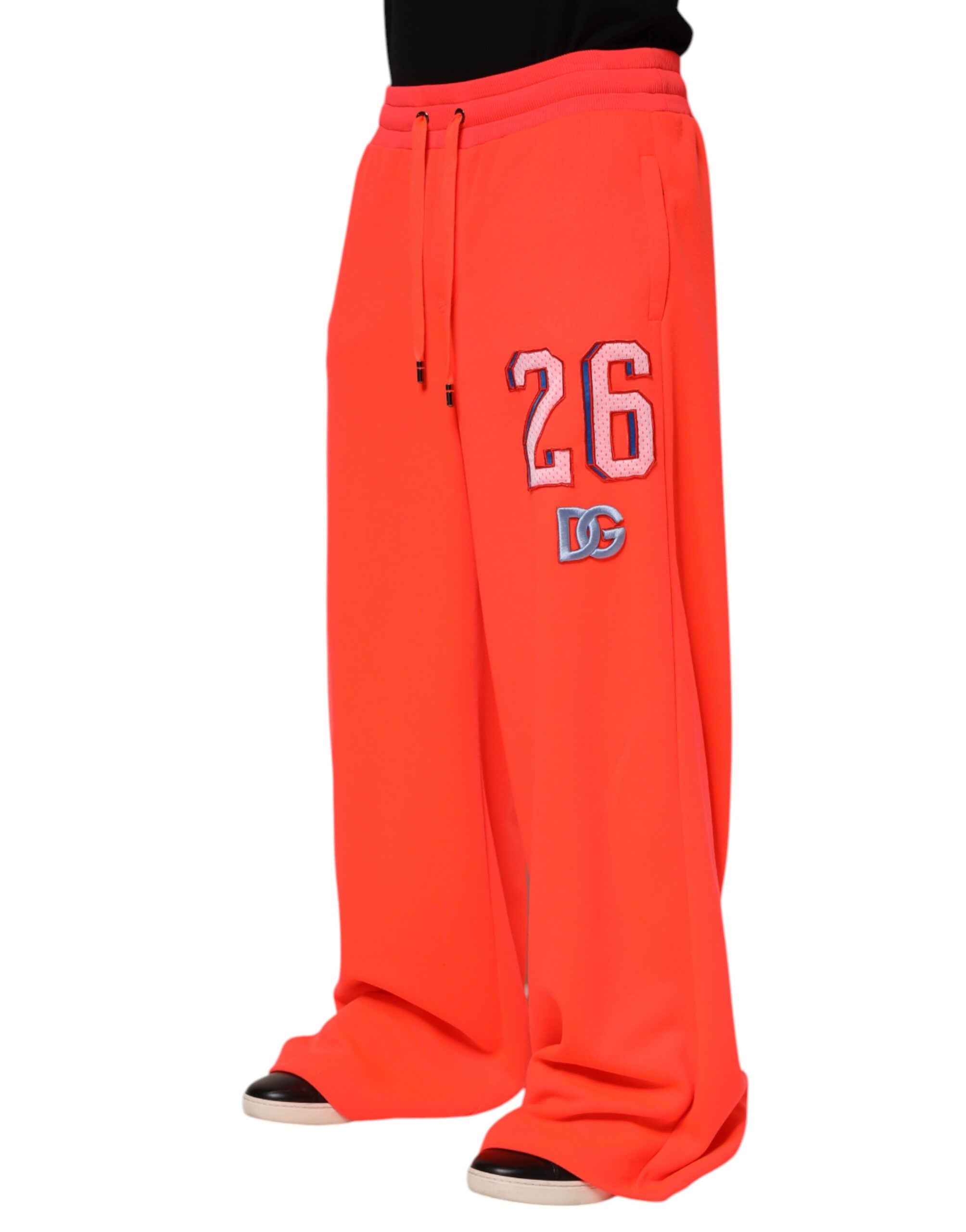 Dolce & Gabbana Orange Polyester Jogger Men SweatMen's Men's Pants (Pre-Owned)