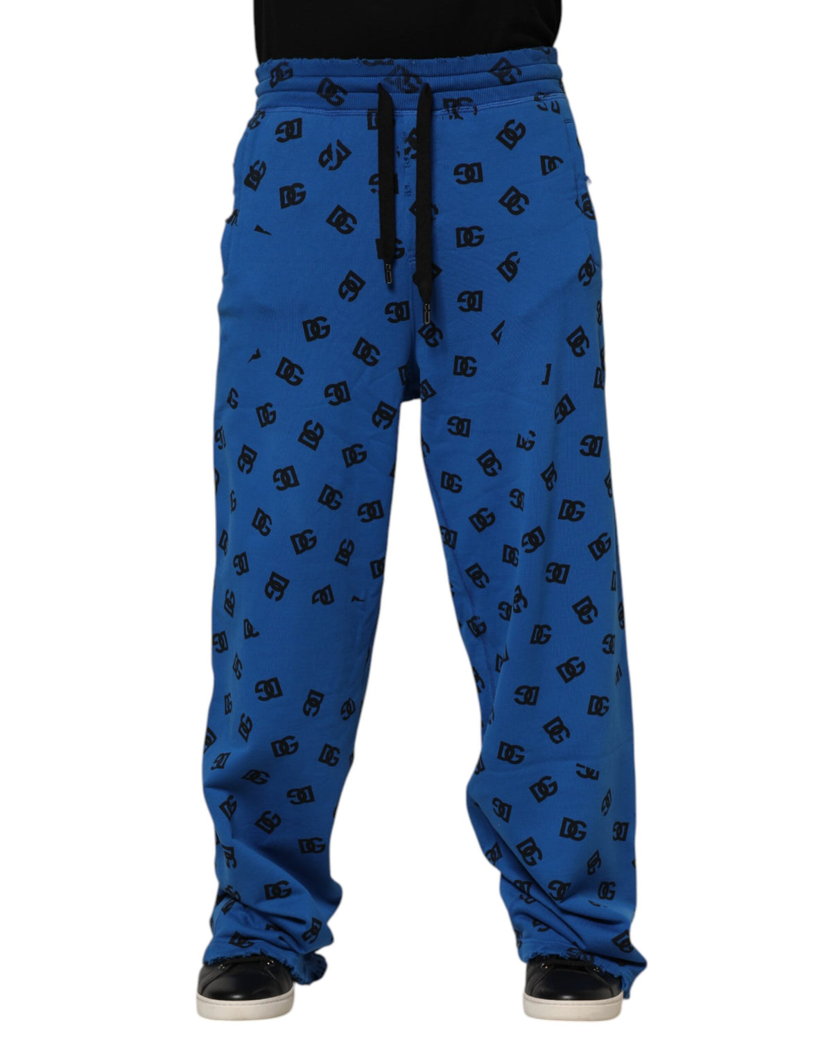 Dolce & Gabbana Blue Logo Print Jogger Men SweatMen's Men's Pants (Pre-Owned)