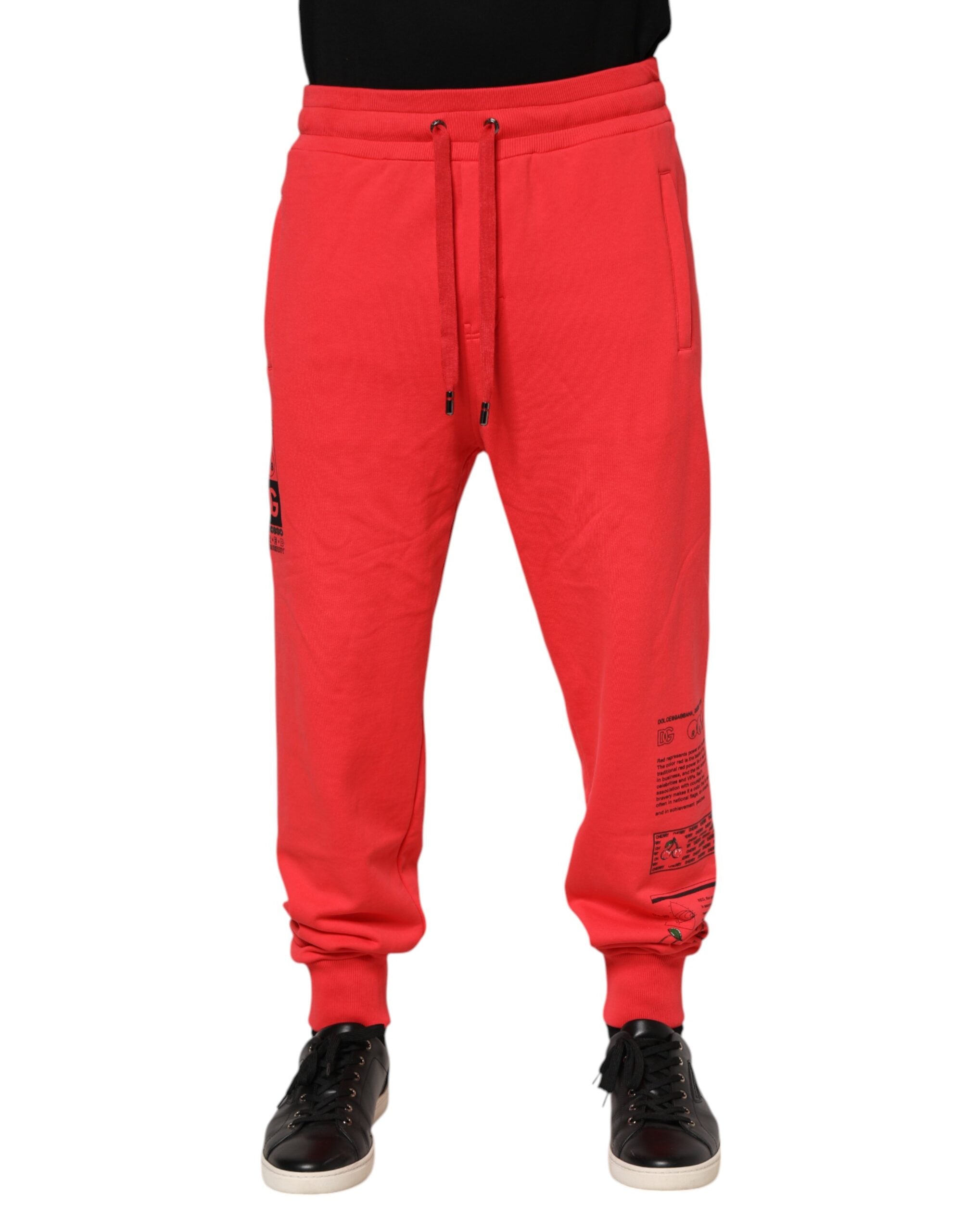 Dolce & Gabbana Red Cotton Men Jogger SweatMen's Men's Pants