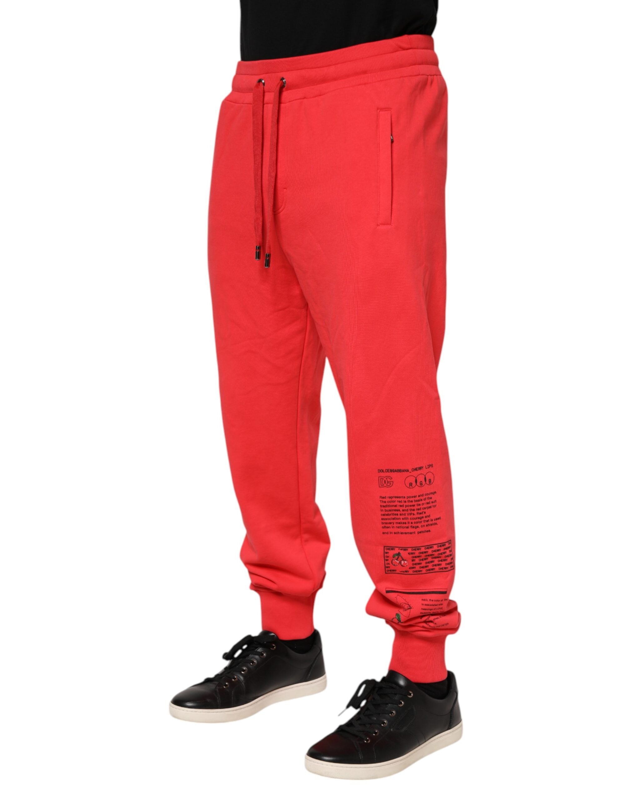 Dolce & Gabbana Red Cotton Men Jogger SweatMen's Men's Pants