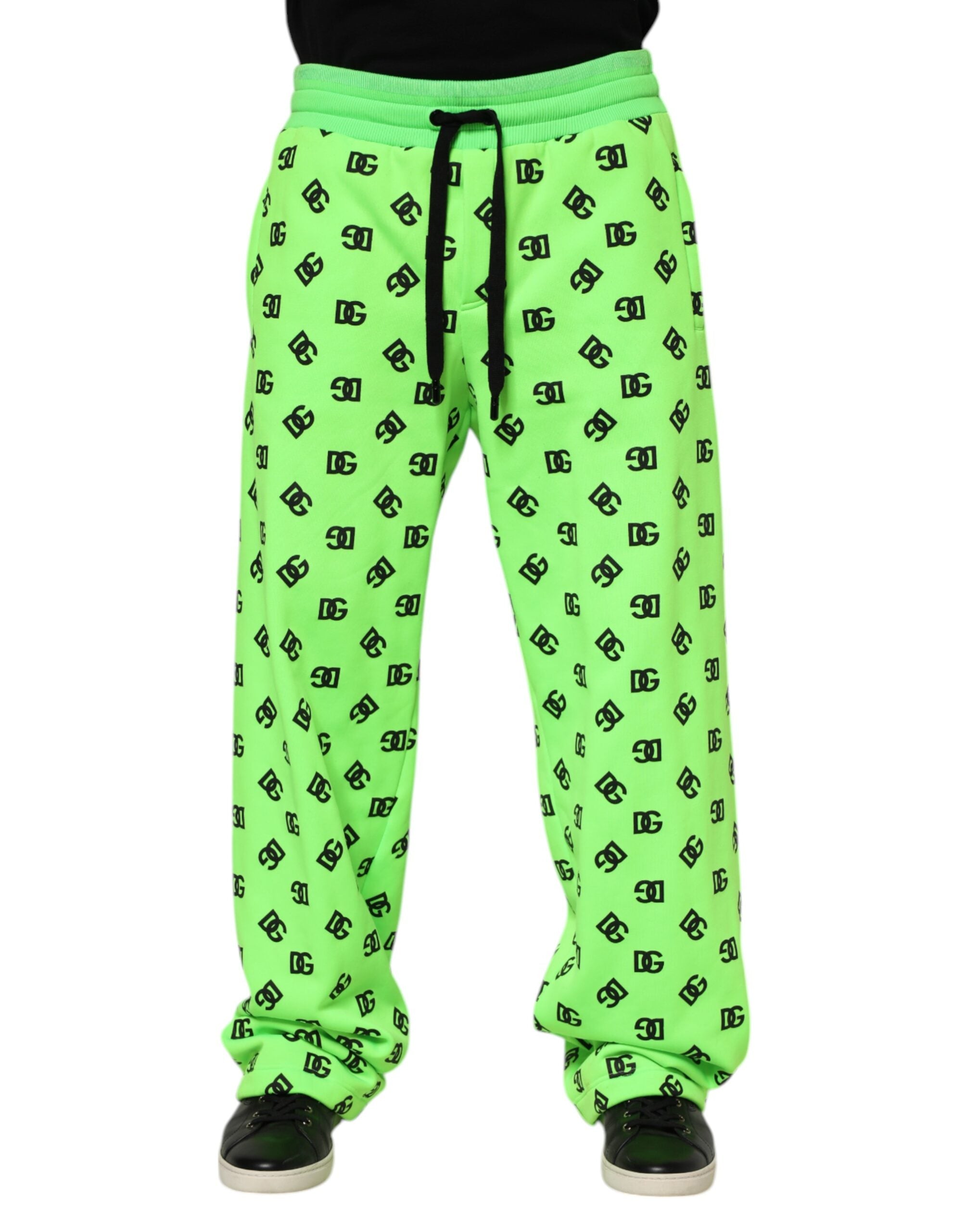 Dolce & Gabbana Green Logo Print Jogger Men SweatMen's Men's Pants (Pre-Owned)