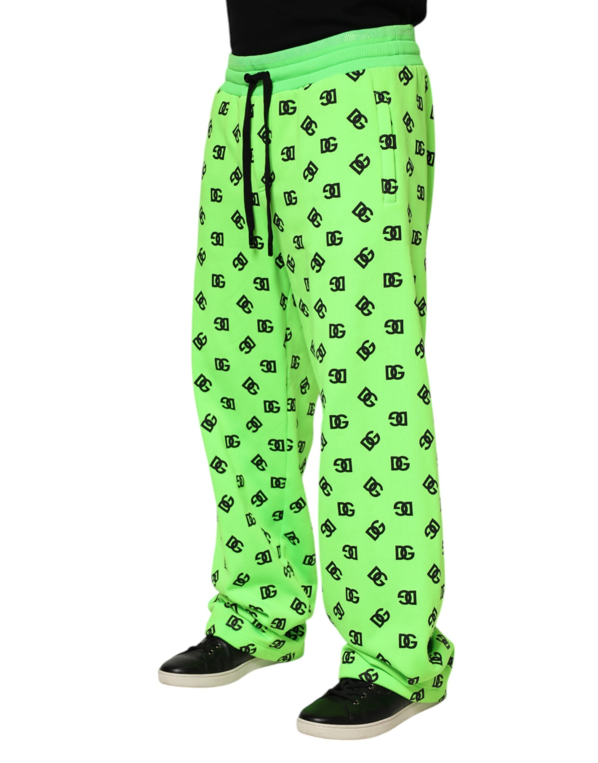 Dolce & Gabbana Green Logo Print Jogger Men SweatMen's Men's Pants (Pre-Owned)