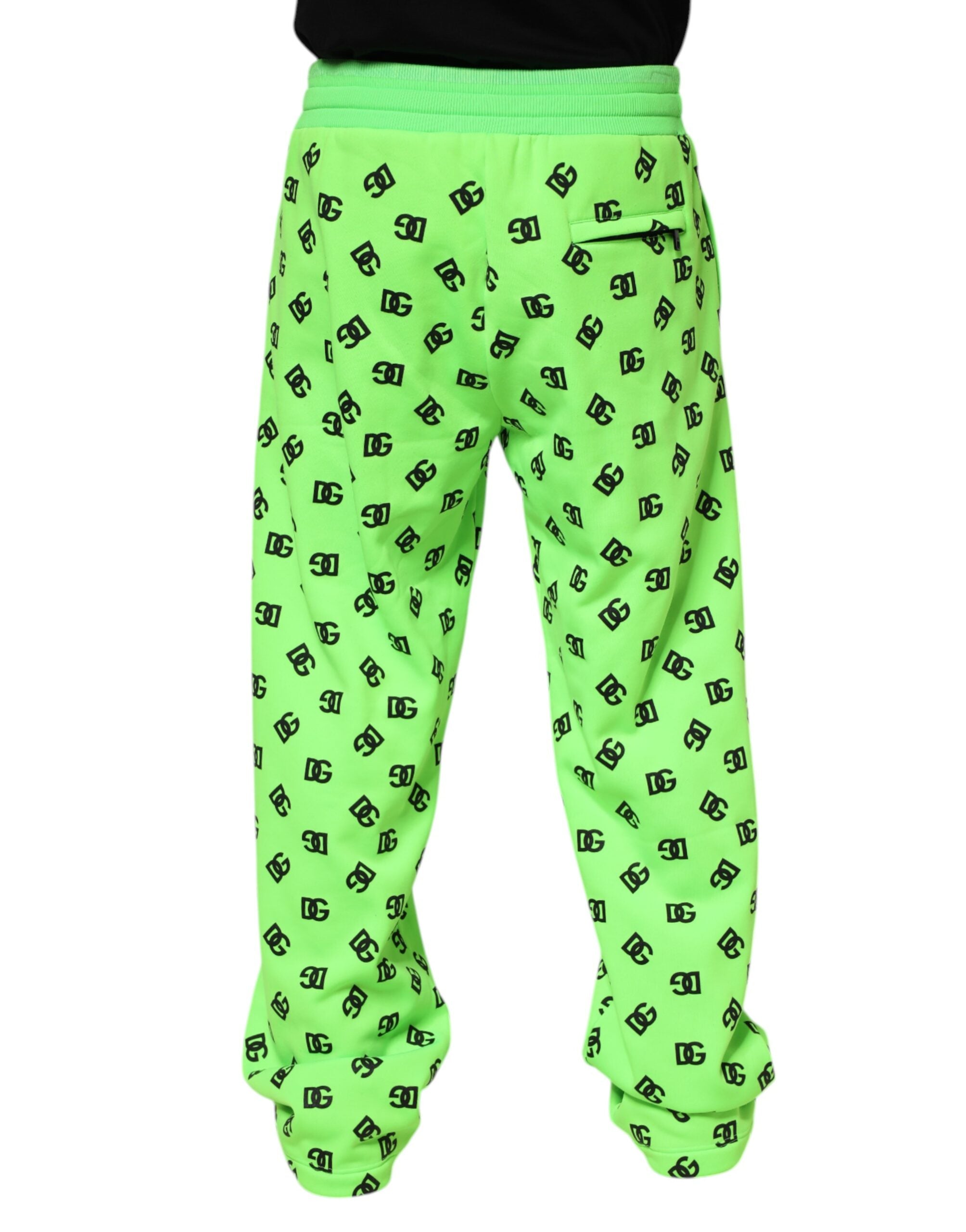 Dolce & Gabbana Green Logo Print Jogger Men SweatMen's Men's Pants (Pre-Owned)