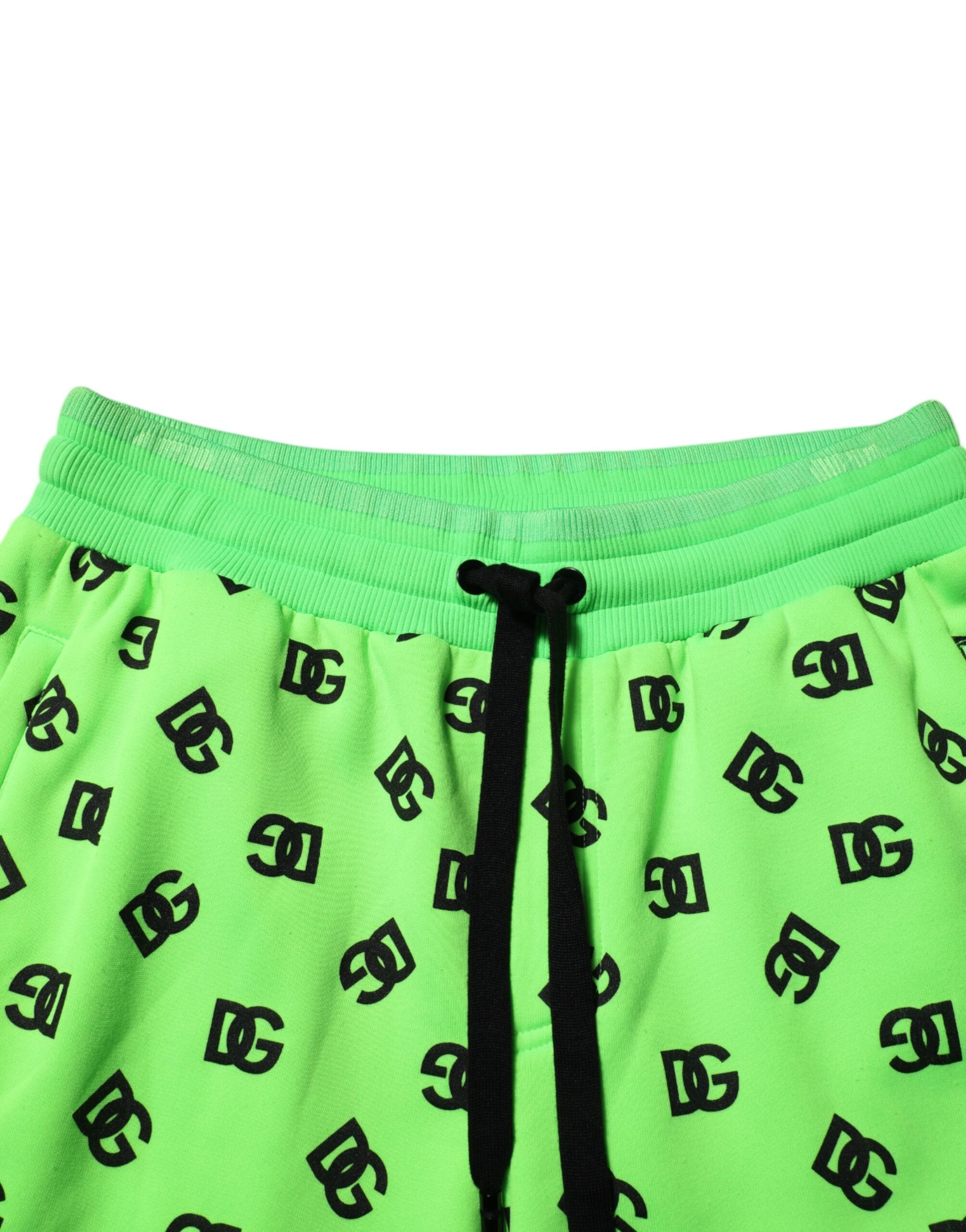 Dolce & Gabbana Green Logo Print Jogger Men SweatMen's Men's Pants (Pre-Owned)