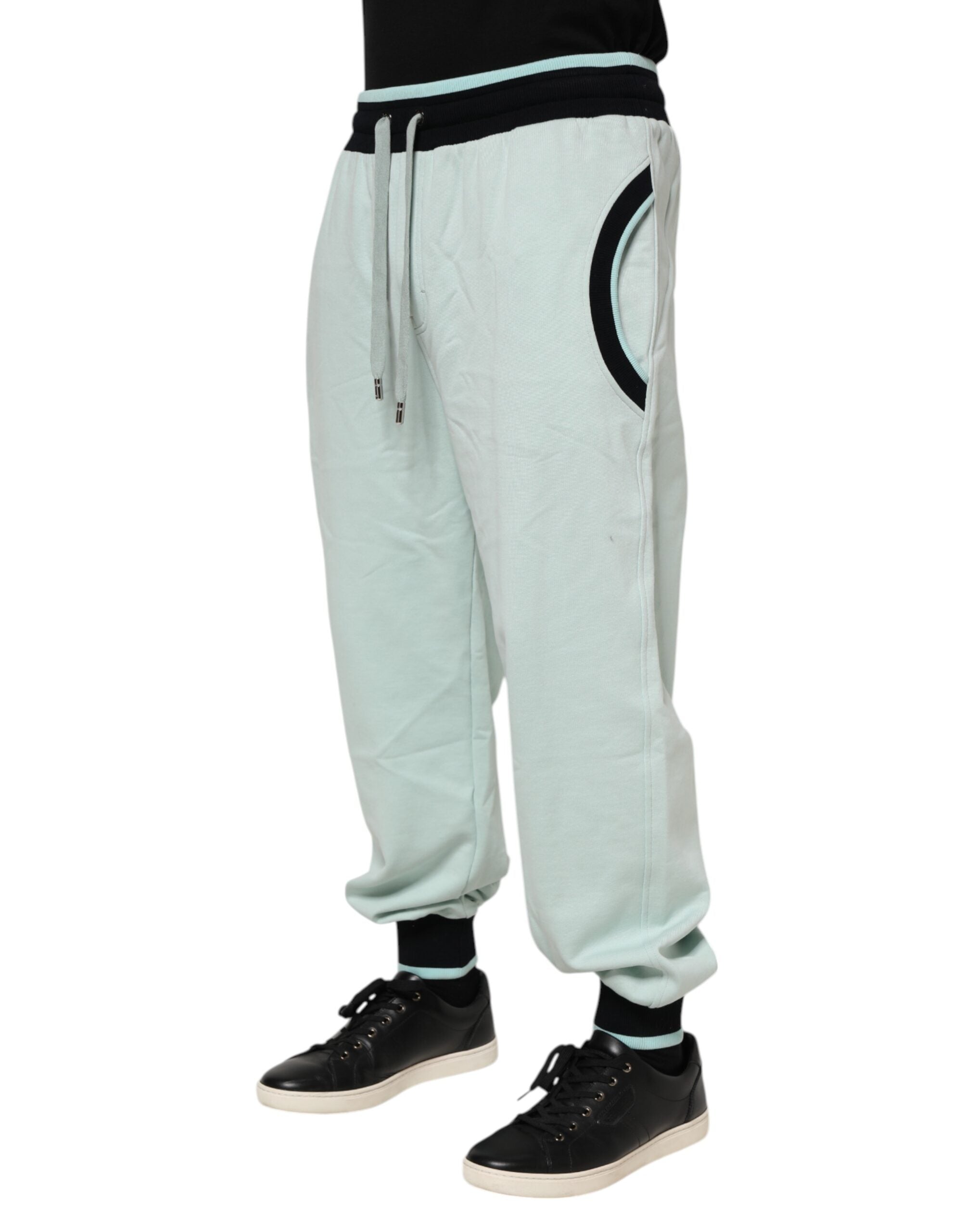 Dolce & Gabbana Light Green Cotton Men Jogger SweatMen's Men's Pants