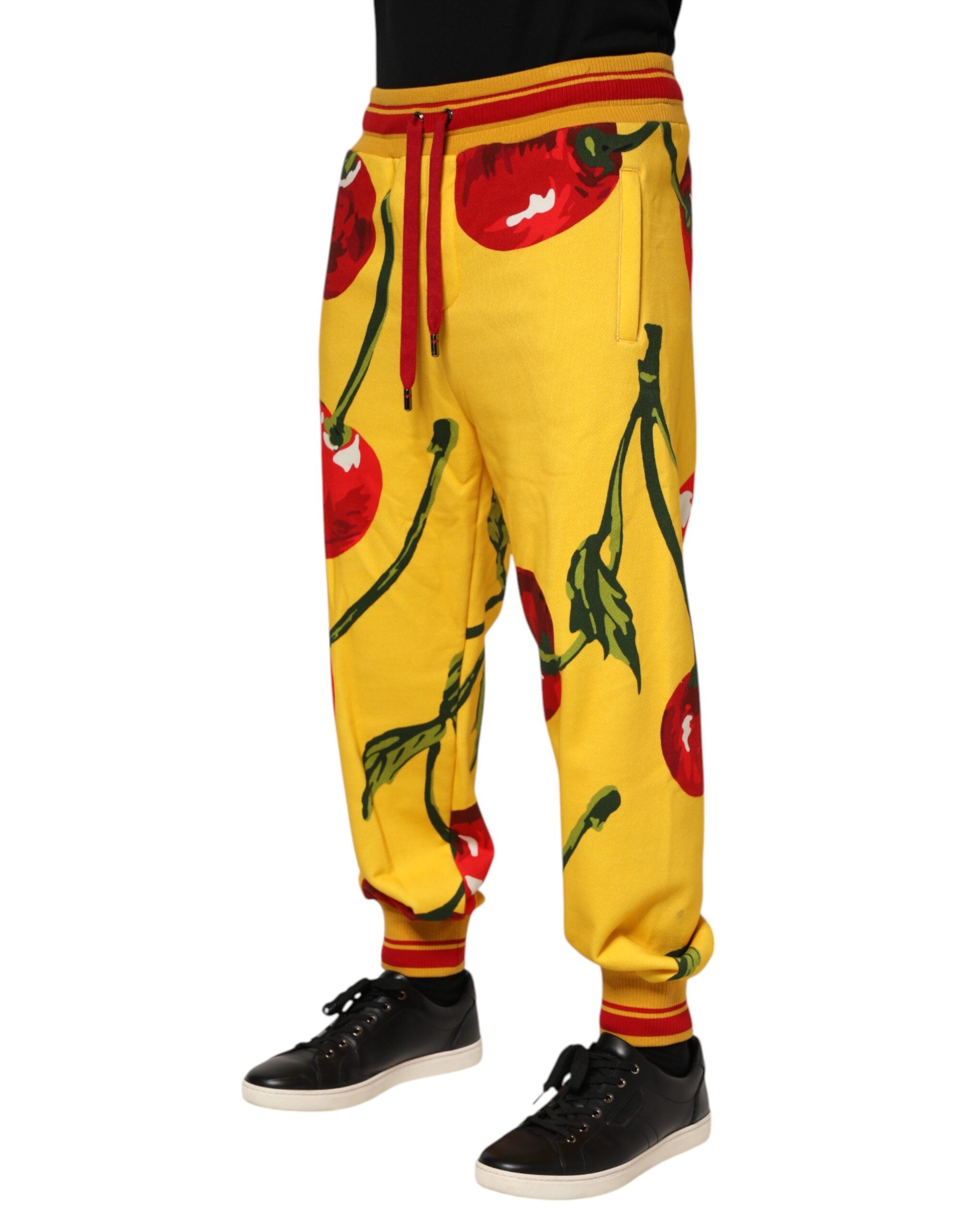 Dolce & Gabbana Yellow Cherry Print Jogger SweatMen's Men's Pants (Pre-Owned)