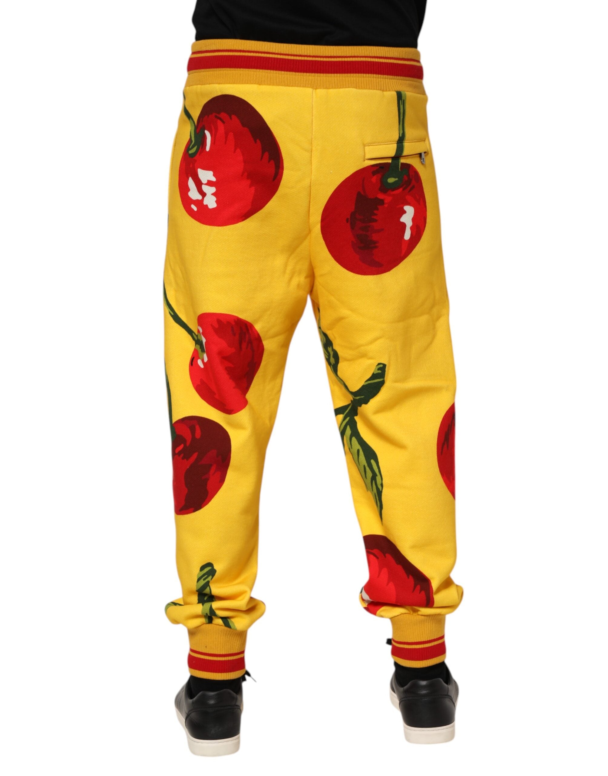 Dolce & Gabbana Yellow Cherry Print Jogger SweatMen's Men's Pants (Pre-Owned)