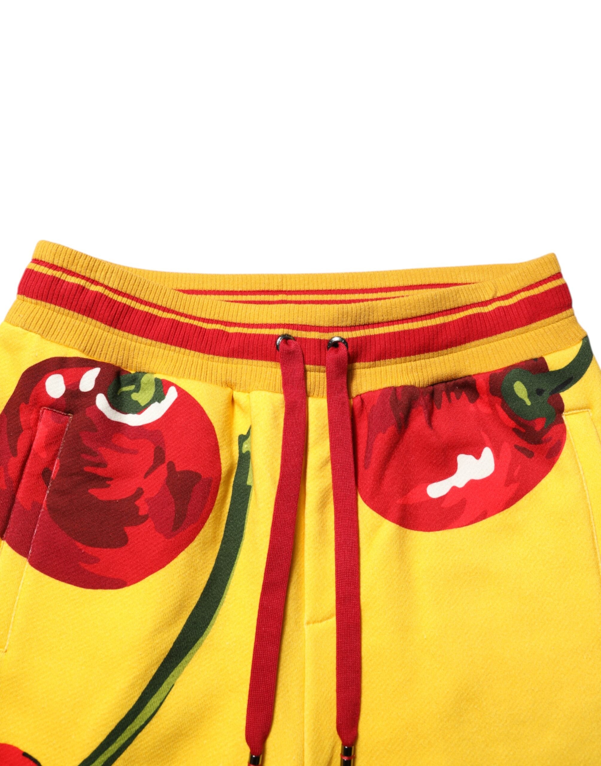 Dolce & Gabbana Yellow Cherry Print Jogger SweatMen's Men's Pants (Pre-Owned)