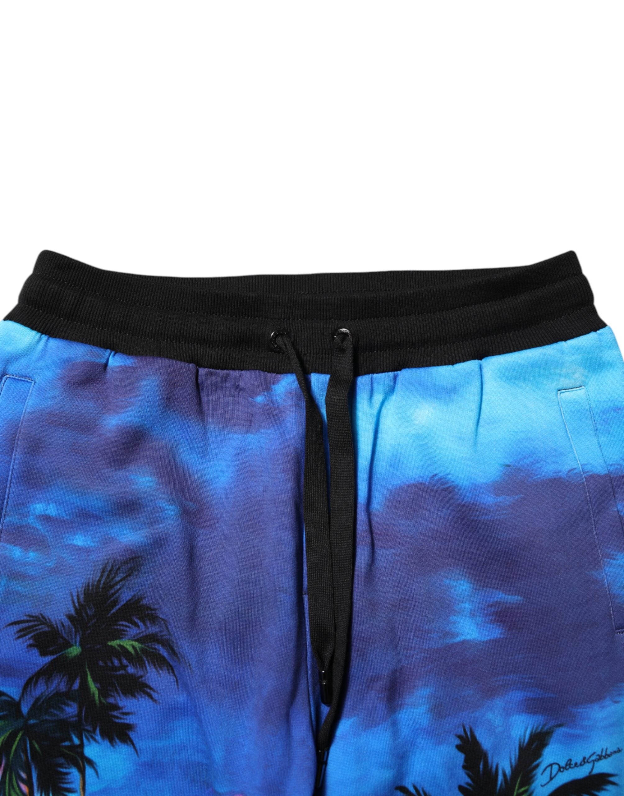 Dolce & Gabbana Blue Hawaiian Print Jogger SweatMen's Men's Pants