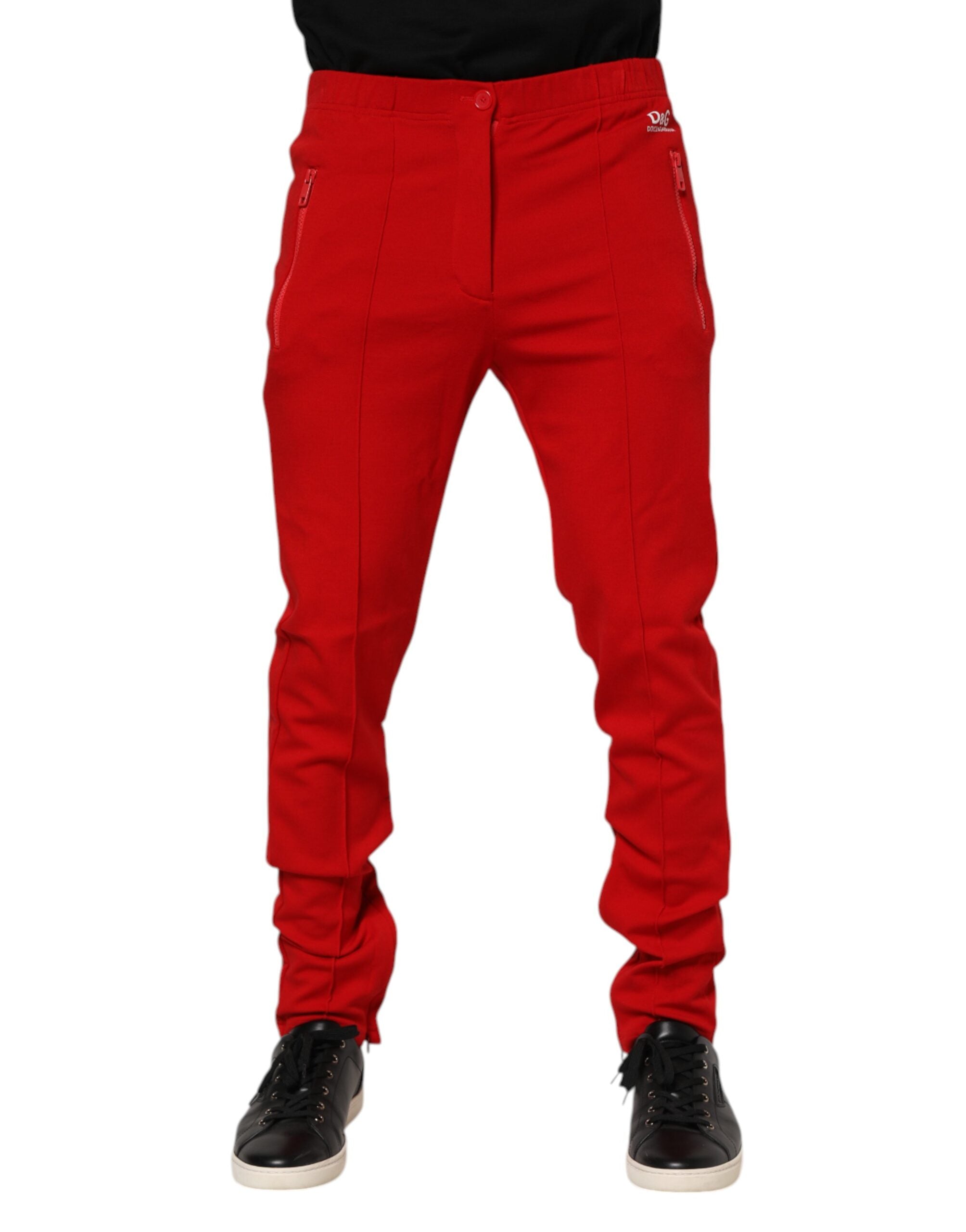 Dolce & Gabbana Red Viscose Logo Jogger Men SweatMen's Men's Pants