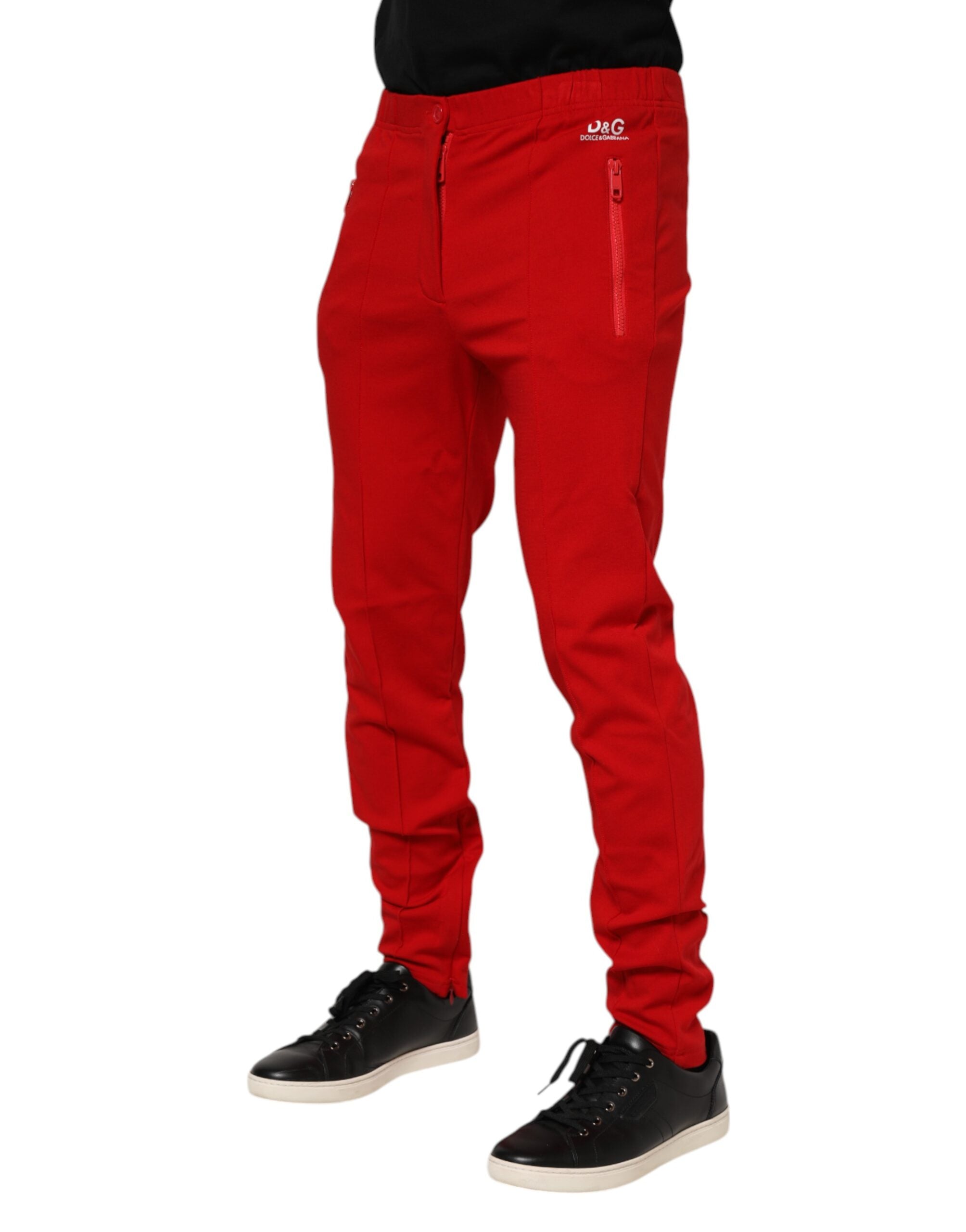 Dolce & Gabbana Red Viscose Logo Jogger Men SweatMen's Men's Pants