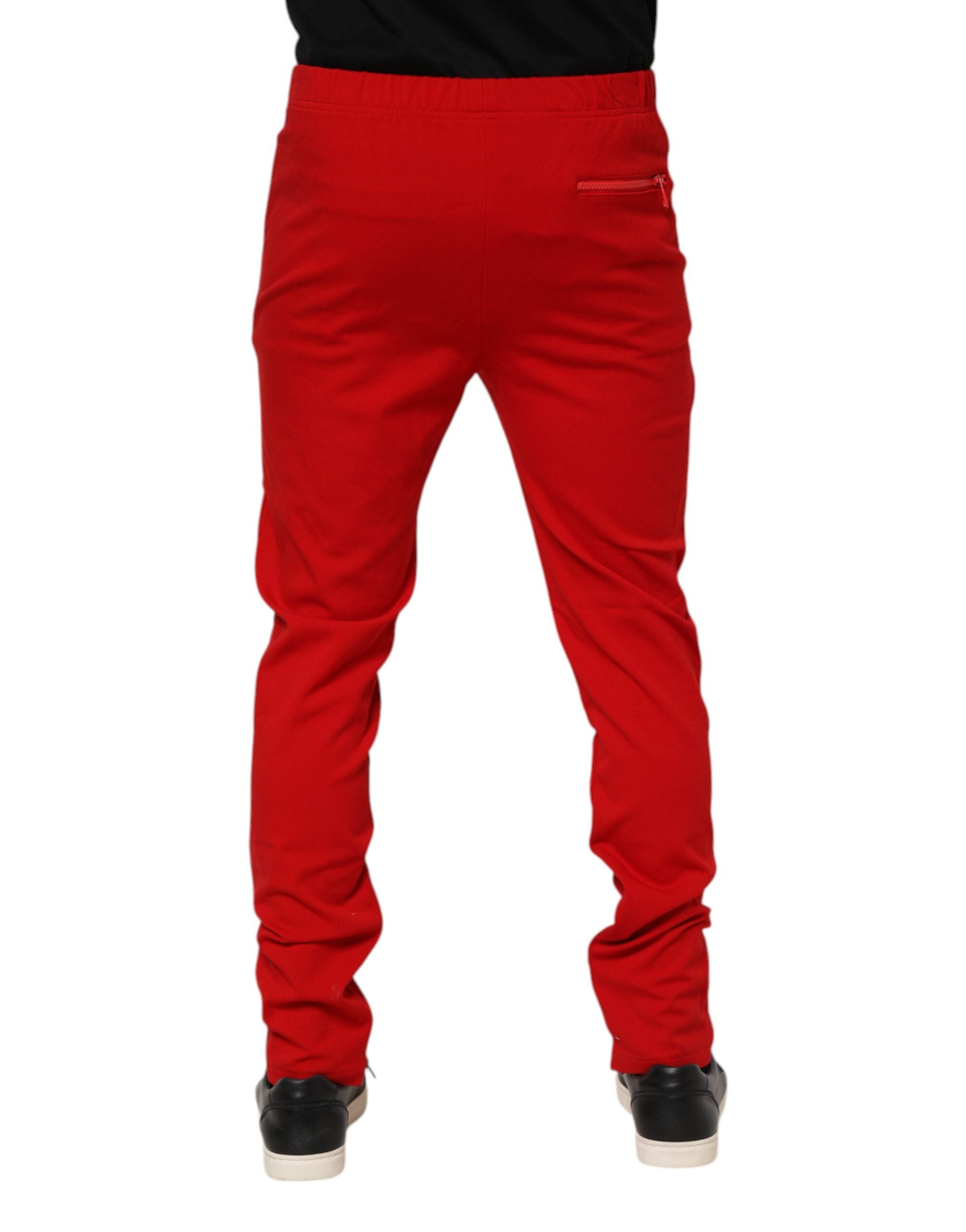 Dolce & Gabbana Red Viscose Logo Jogger Men SweatMen's Men's Pants