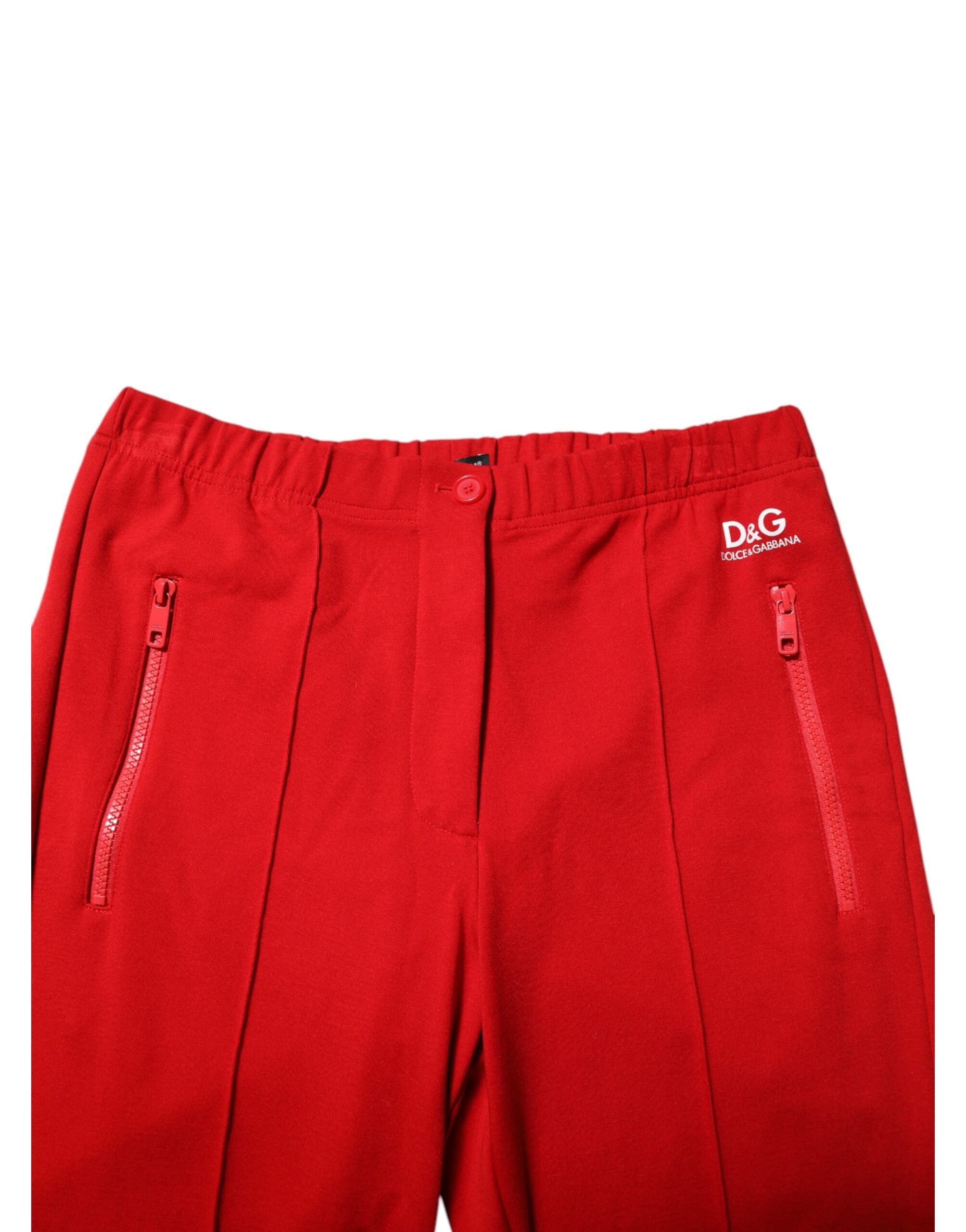 Dolce & Gabbana Red Viscose Logo Jogger Men SweatMen's Men's Pants