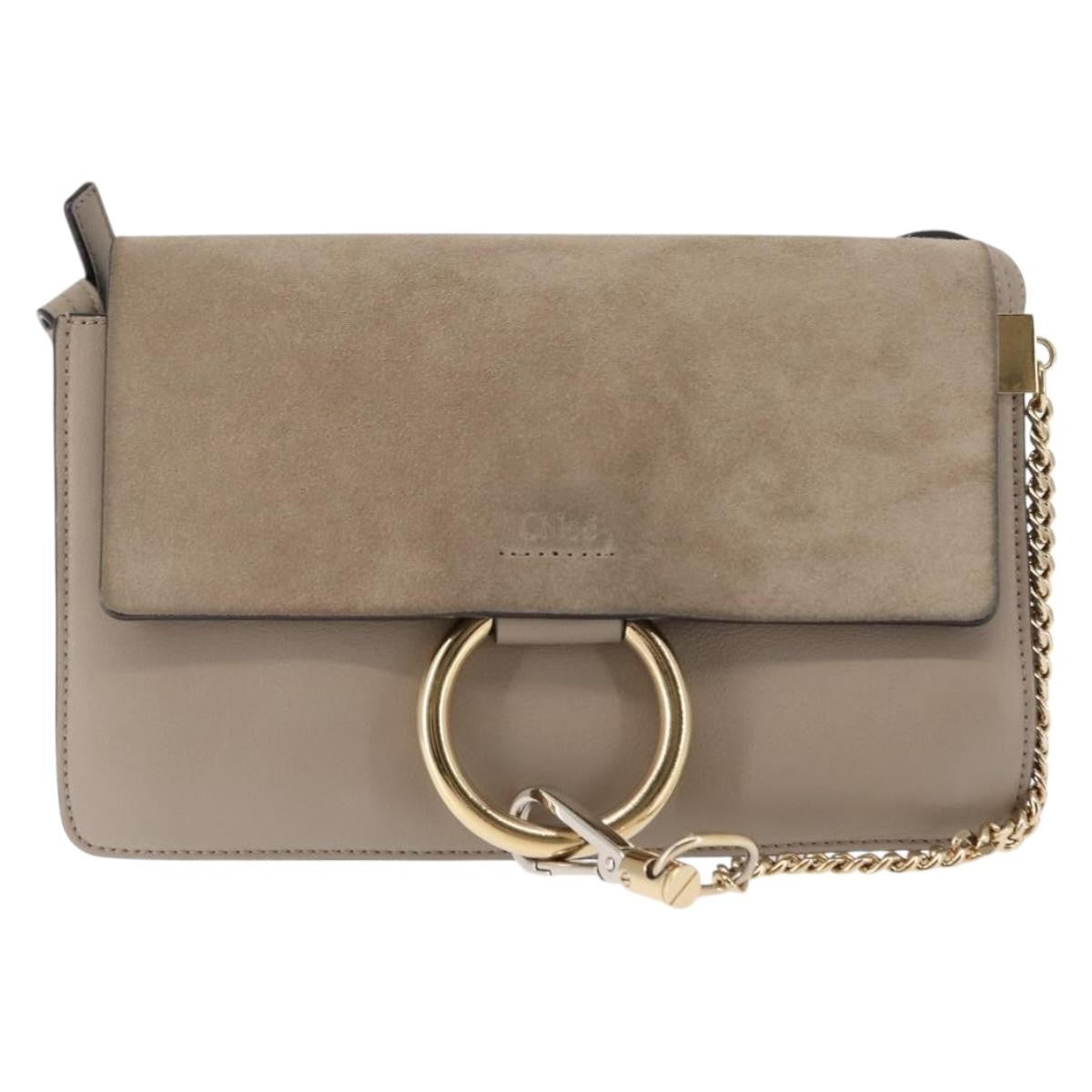 Chloe Faye Leather And Suede Beige Suede Bag (Pre-Owned)