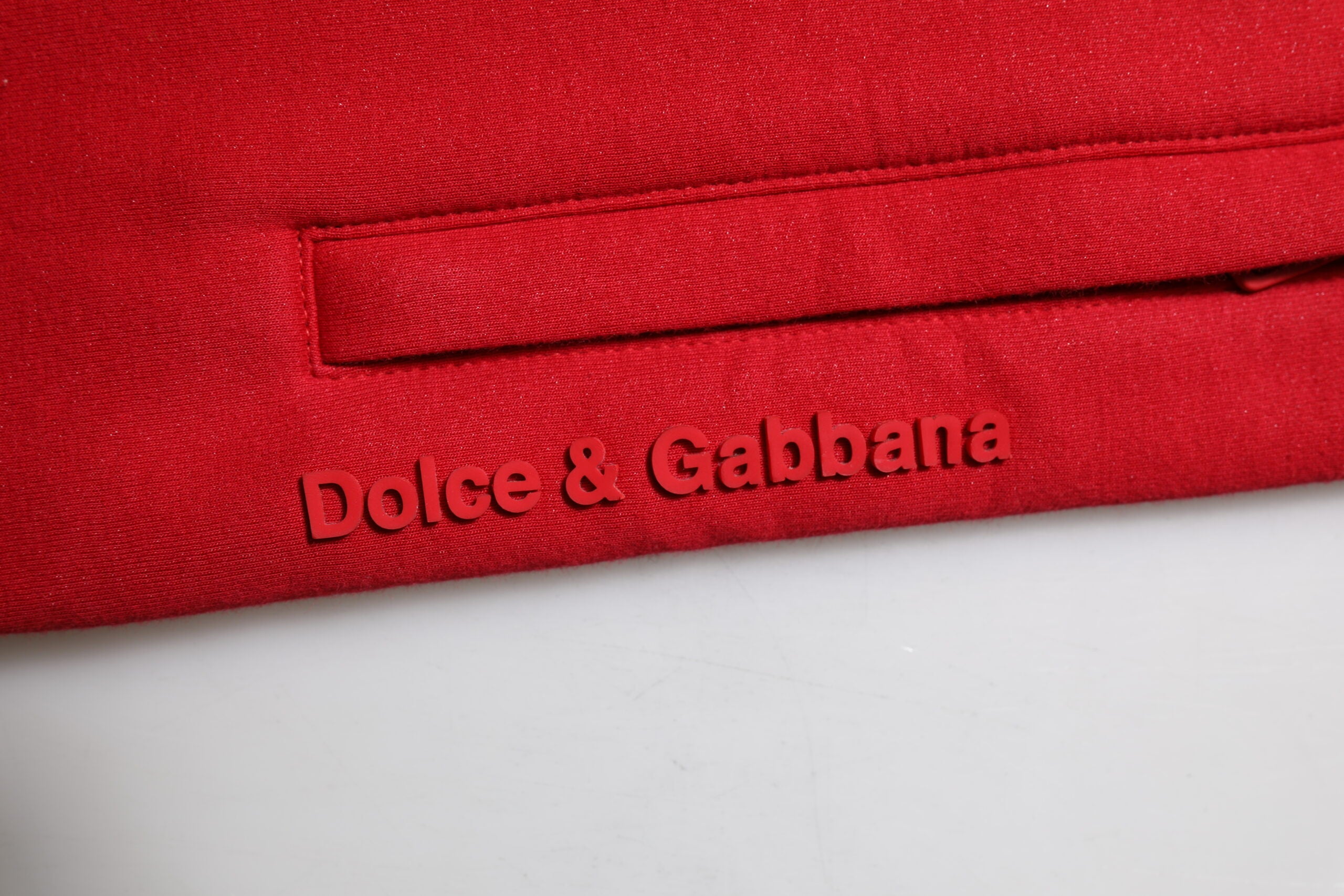 Dolce & Gabbana Red Cotton Logo Jogger Men SweatMen's Men's Pants (Pre-Owned)
