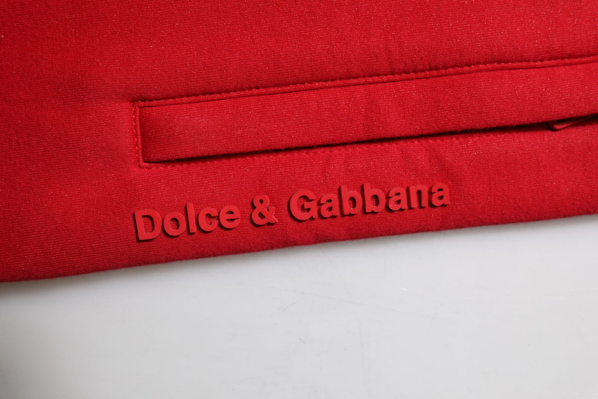 Dolce & Gabbana Red Cotton Logo Jogger Men SweatMen's Men's Pants (Pre-Owned)