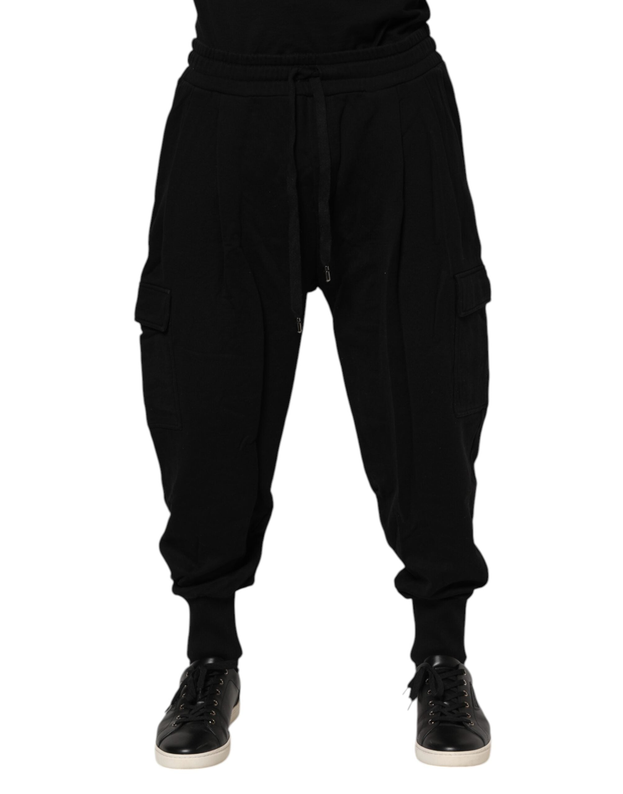 Dolce & Gabbana Black Cotton Logo Jogger SweatMen's Men's Pants