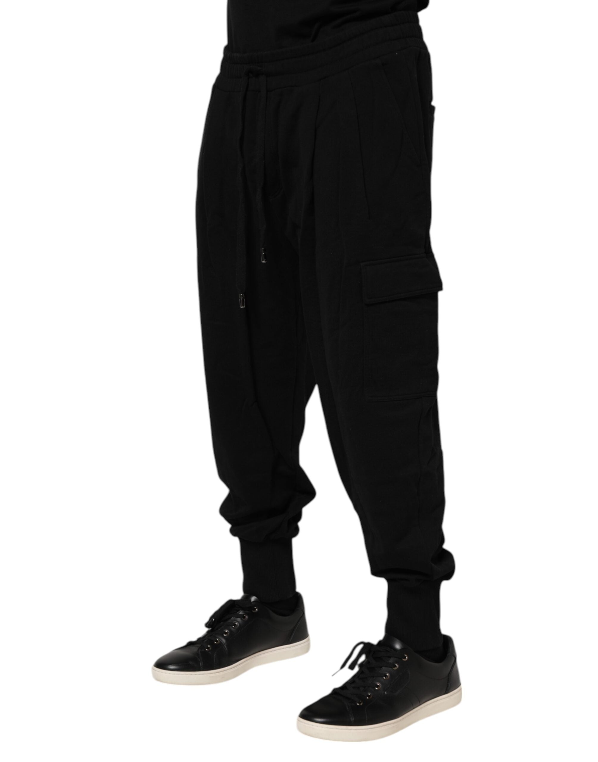 Dolce & Gabbana Black Cotton Logo Jogger SweatMen's Men's Pants