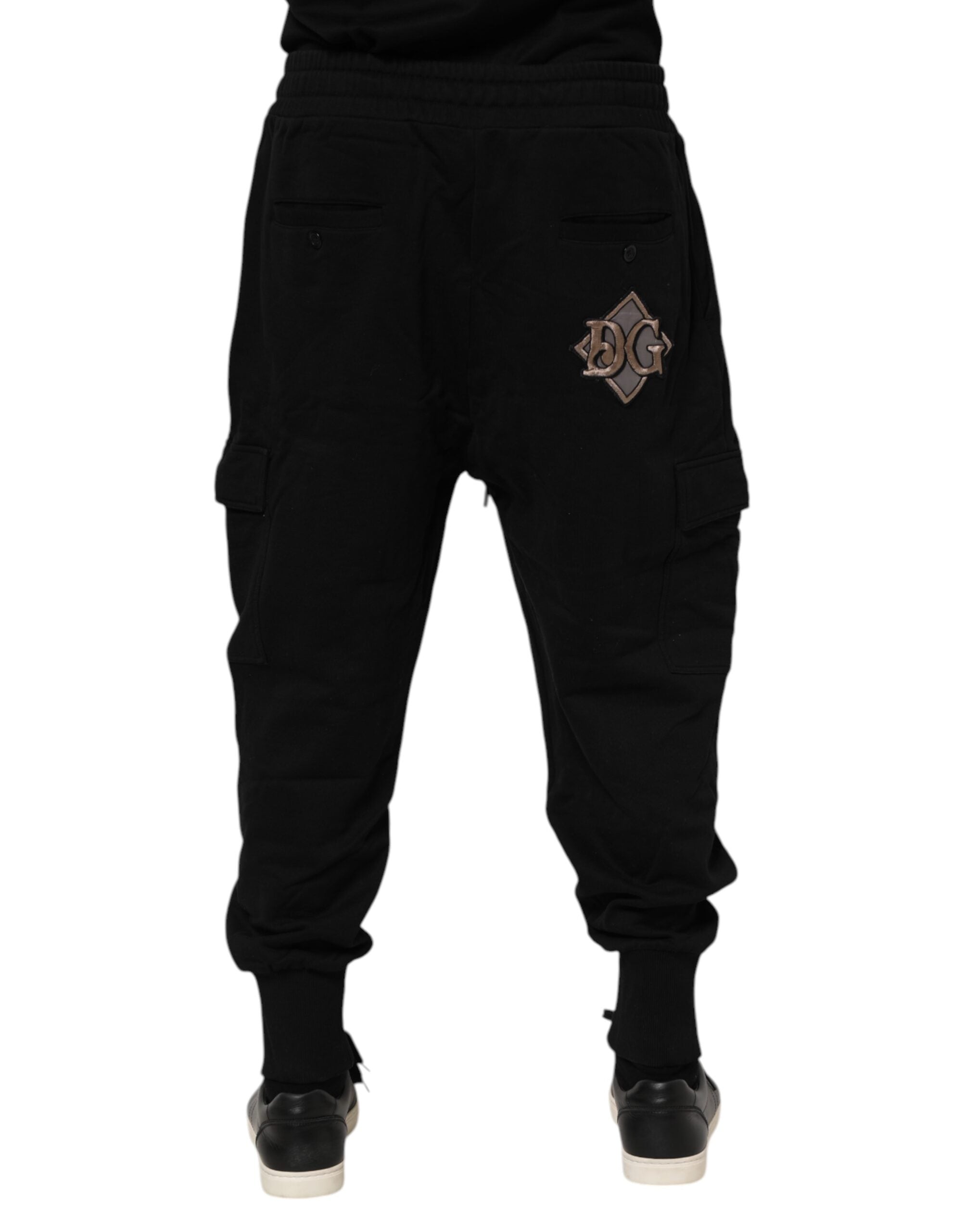 Dolce & Gabbana Black Cotton Logo Jogger SweatMen's Men's Pants