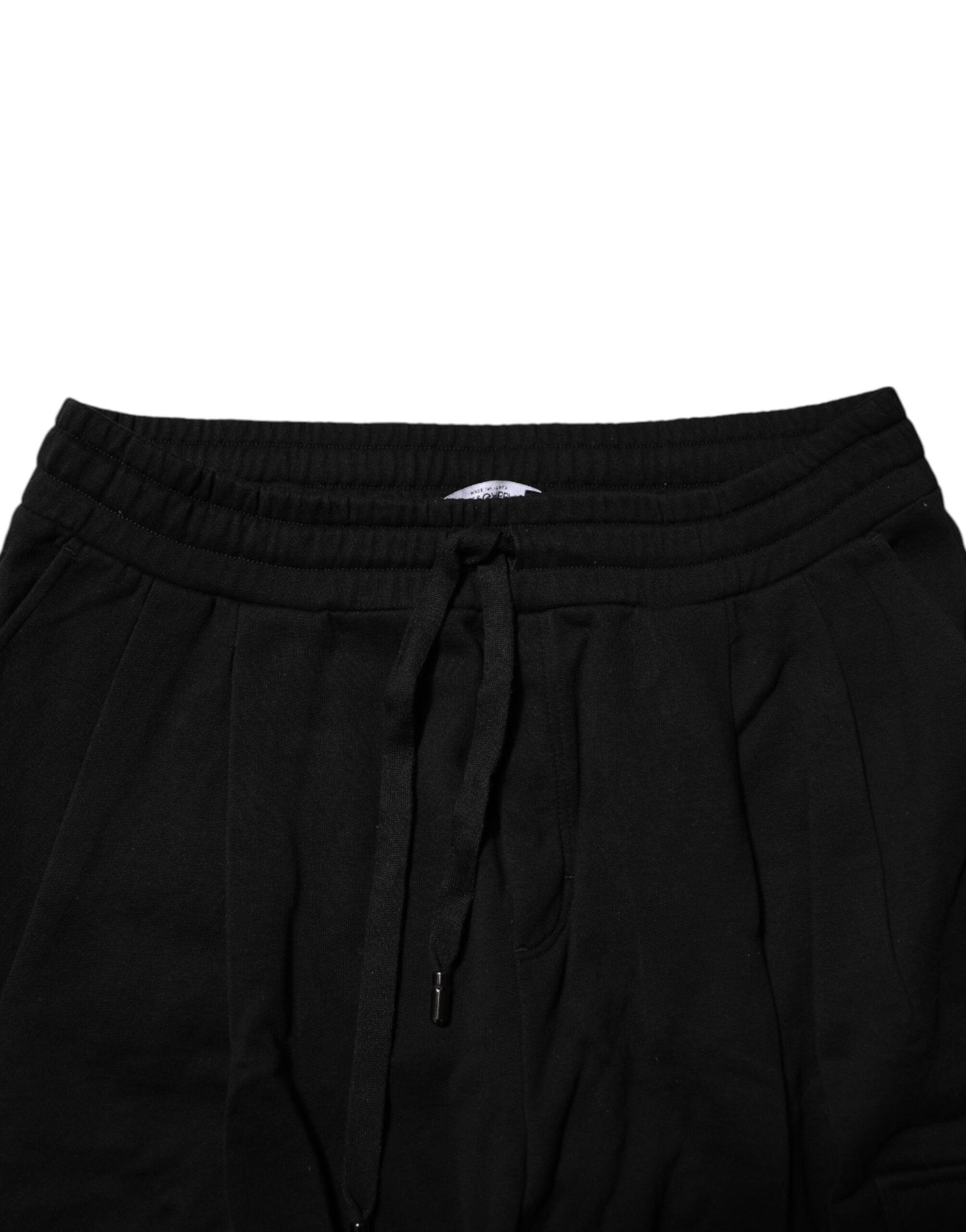 Dolce & Gabbana Black Cotton Logo Jogger SweatMen's Men's Pants