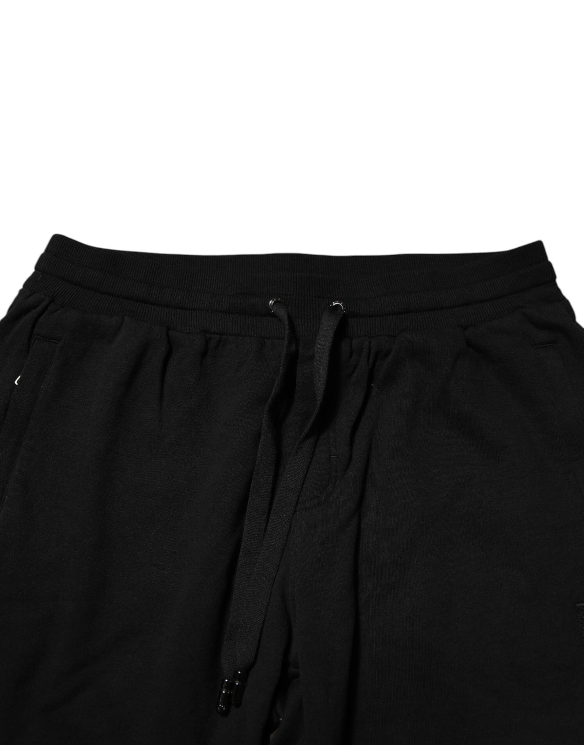 Dolce & Gabbana Black Cotton Logo Tape Men Jogger Men's Pants (Pre-Owned)