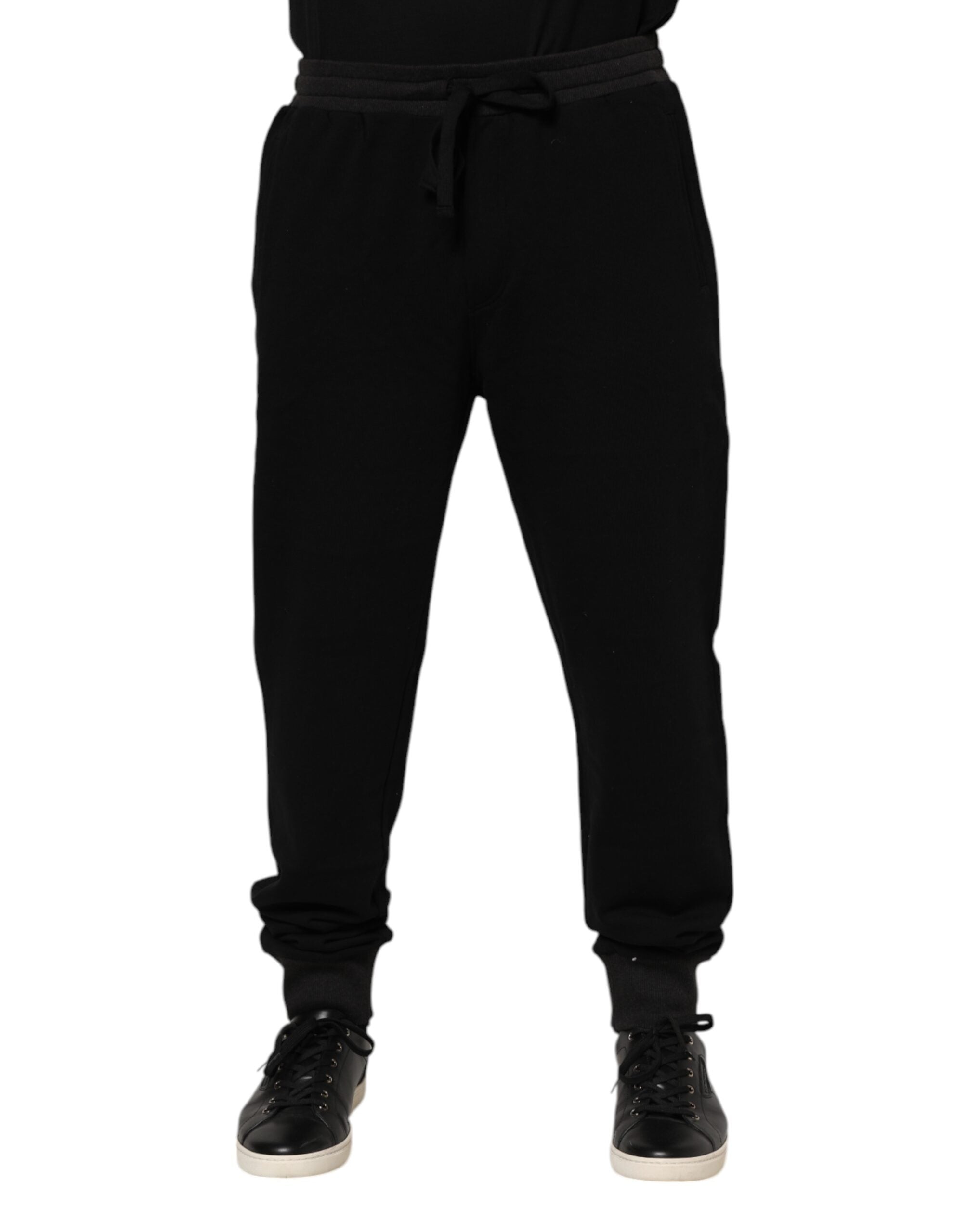 Dolce & Gabbana Black Cotton Crown Jogger SweatMen's Men's Pants (Pre-Owned)