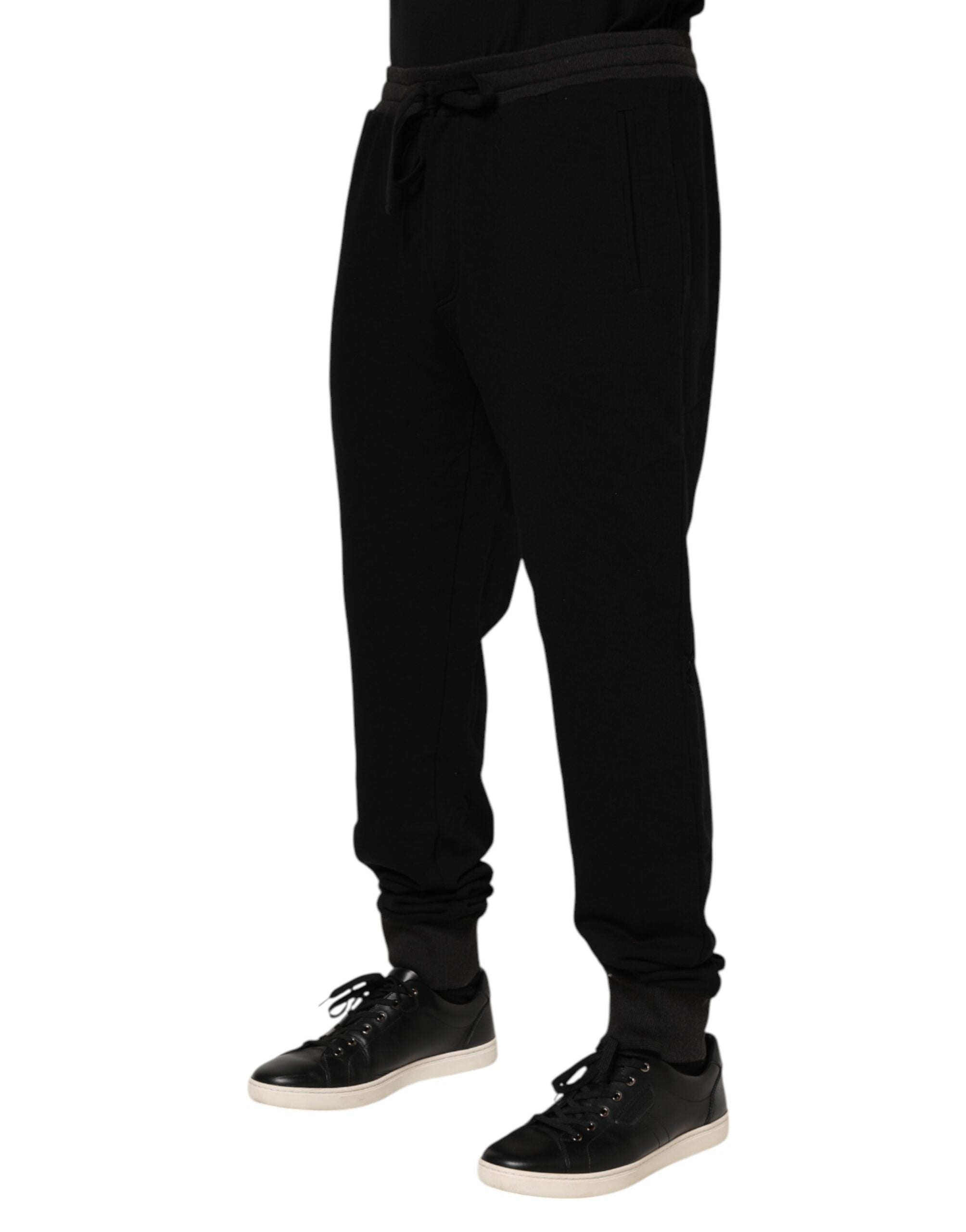 Dolce & Gabbana Black Cotton Crown Jogger SweatMen's Men's Pants (Pre-Owned)