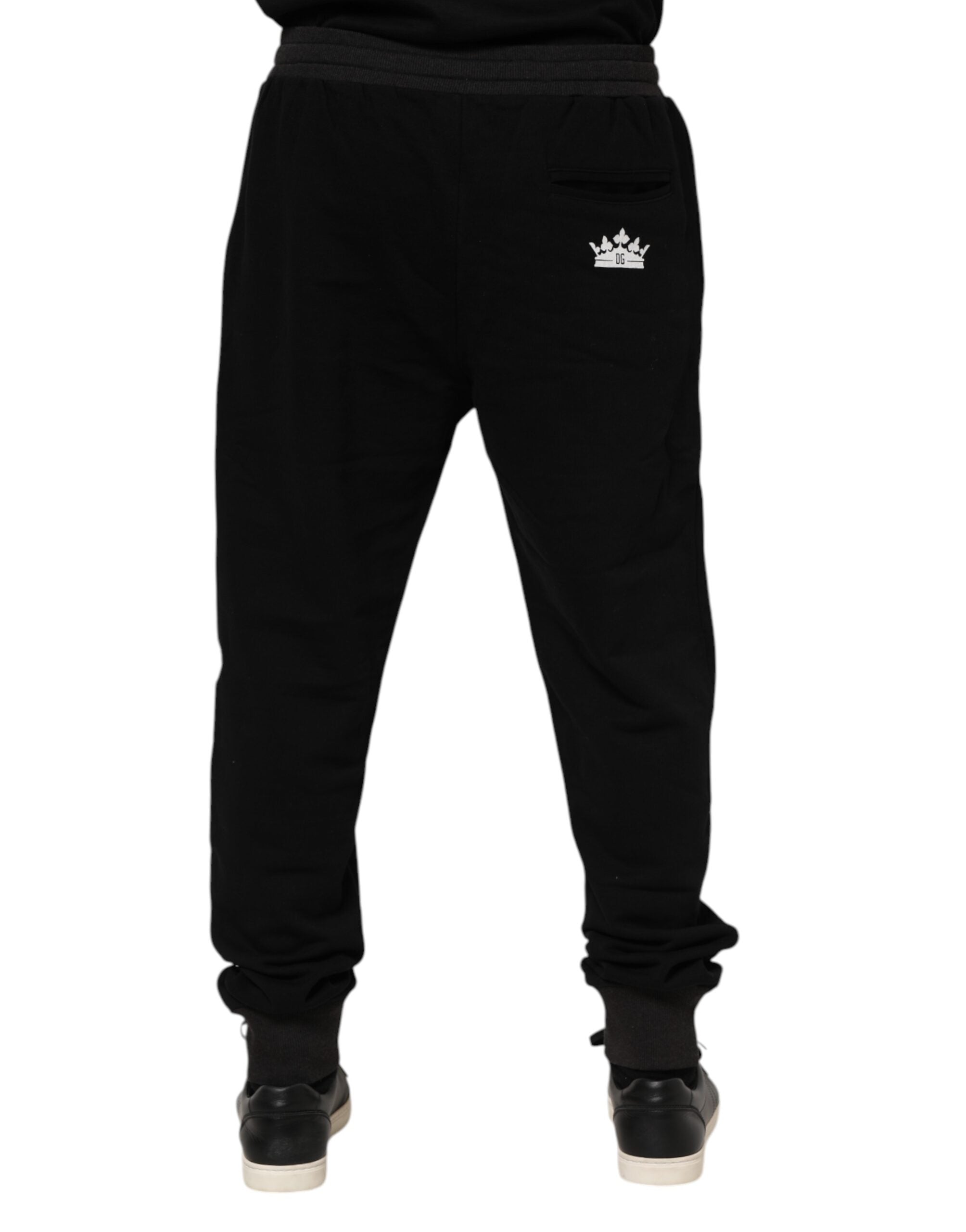 Dolce & Gabbana Black Cotton Crown Jogger SweatMen's Men's Pants (Pre-Owned)
