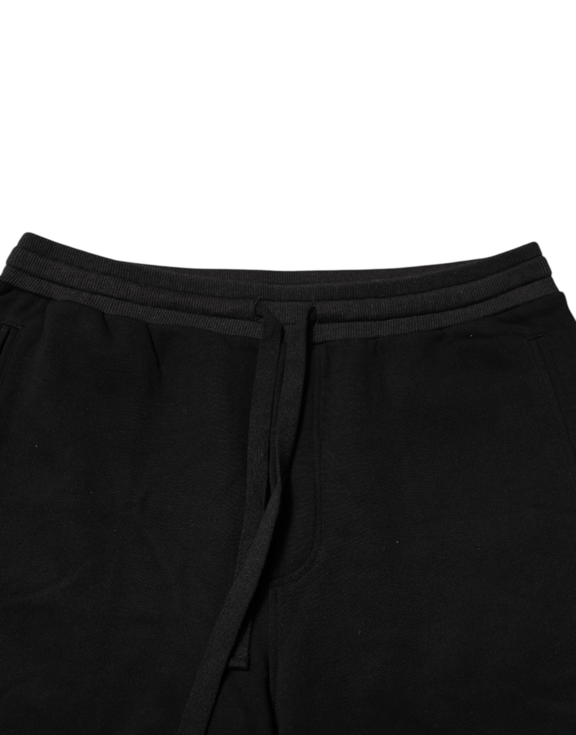 Dolce & Gabbana Black Cotton Crown Jogger SweatMen's Men's Pants (Pre-Owned)