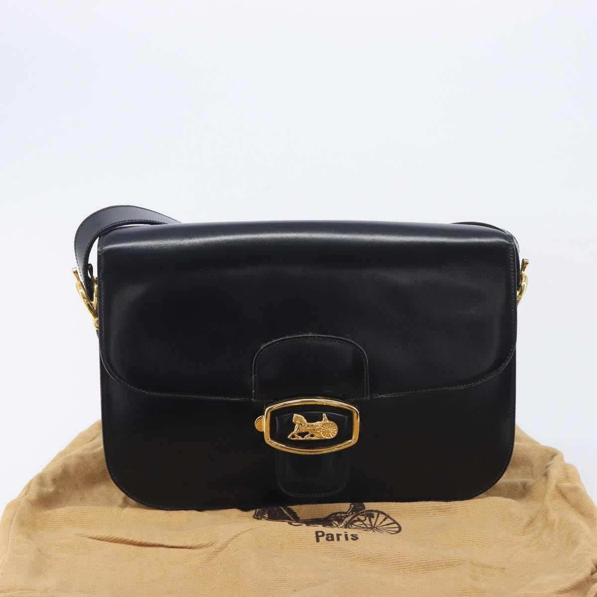 Celine Horse Carriage Leather Black Leather Shoulder Bag Bag (Pre-Owned)