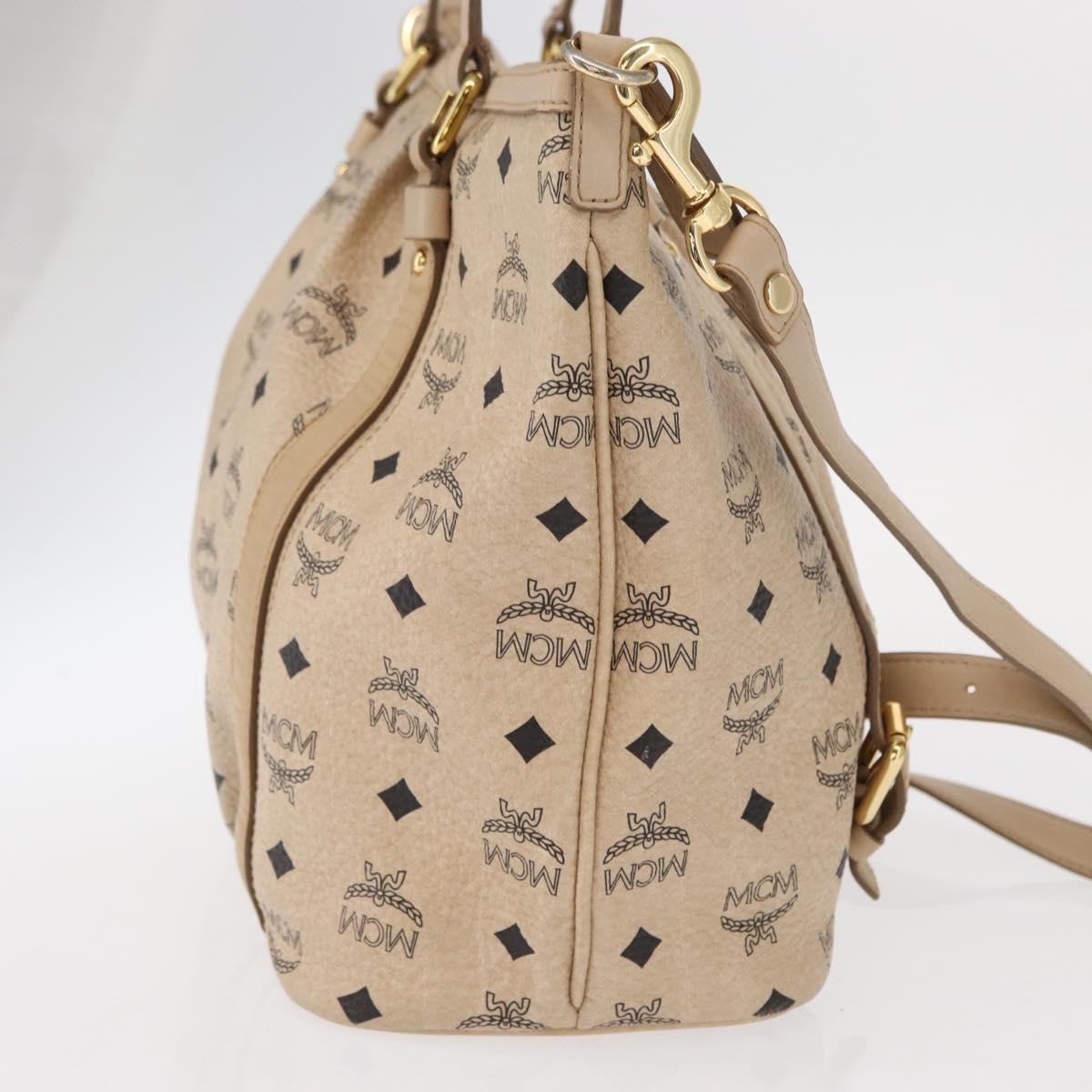 MCM Vintage Visetos Canvas Beige Pvc Tote Bag Bag (Pre-Owned)