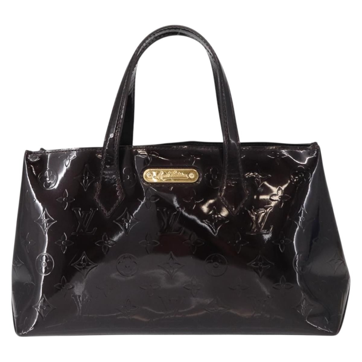 Louis Vuitton Wilshire Monogram Vernis Burgundy Patent_Leather Handbag (Pre-Owned)