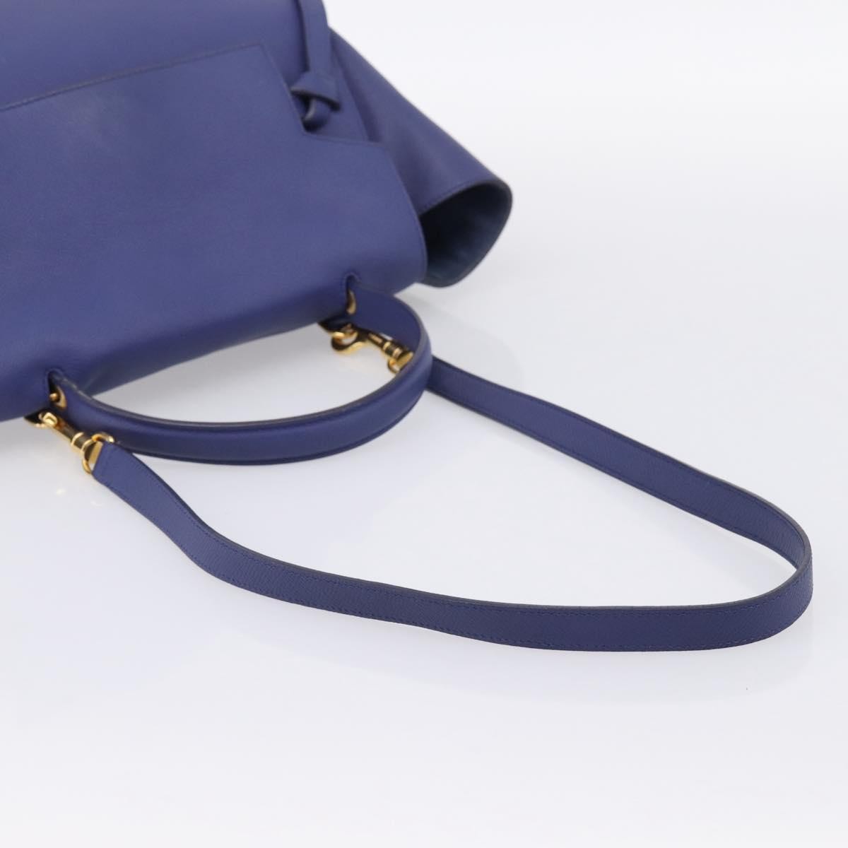 Celine Belt Leather Blue Leather Handbag (Pre-Owned)