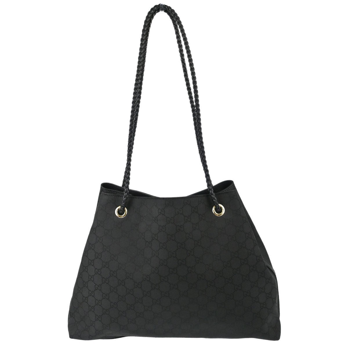 Gucci Vintage Open Shoulder Bag (Outlet) Gg Canvas With Leather Black Canvas Shoulder Bag Bag (Pre-Owned)