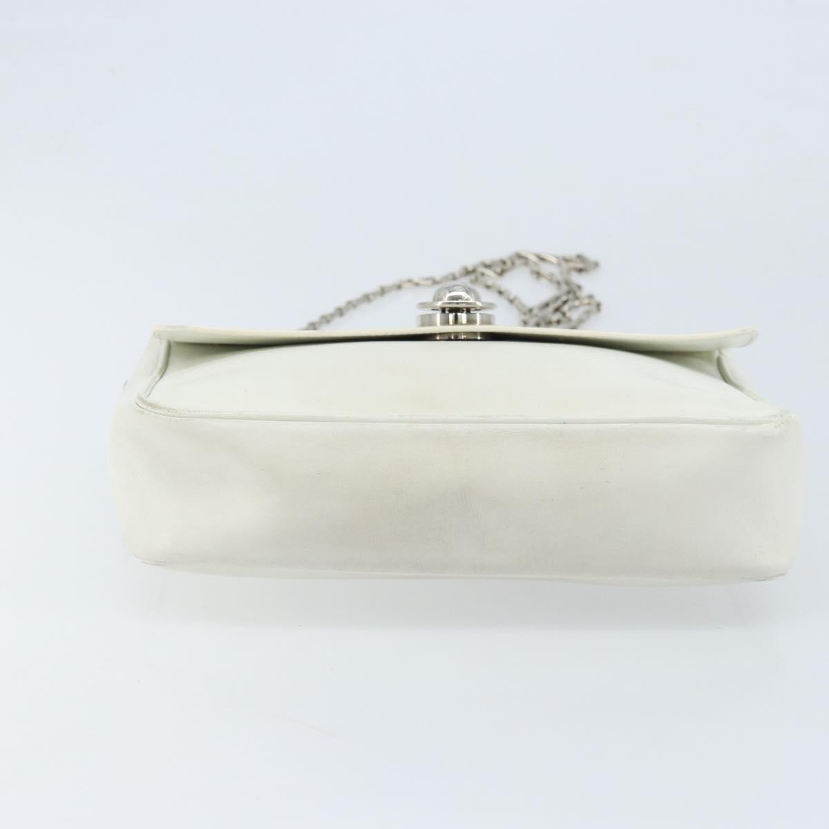 Celine Vintage Leather White Leather Shoulder Bag Bag (Pre-Owned)