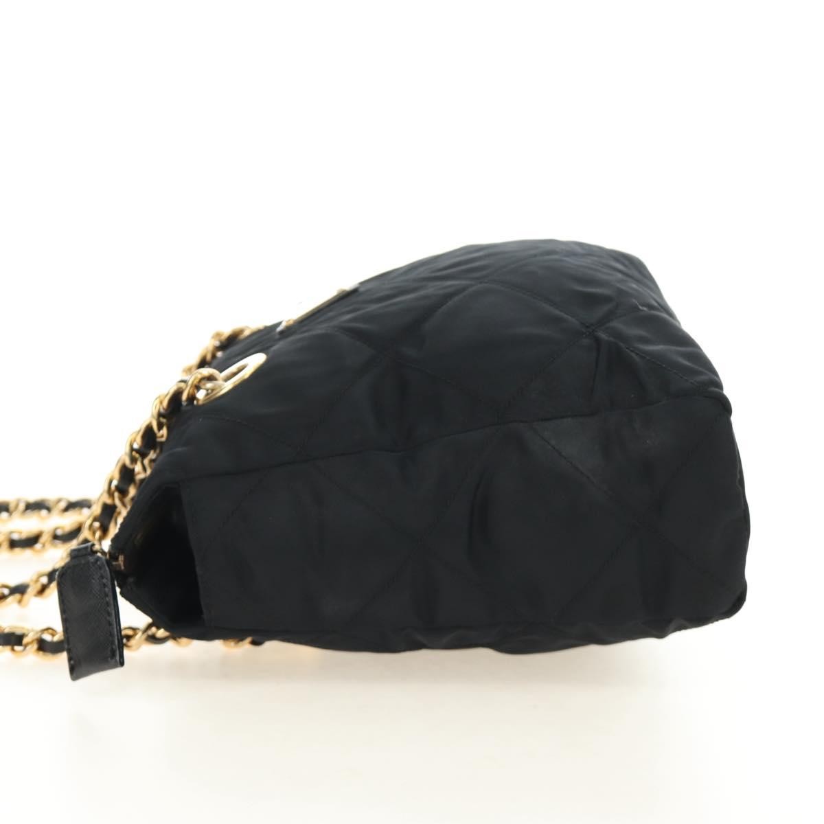 Prada Re-Edition 1995 Chain Tote Quilted Re-Nylon Black Nylon Shoulder Bag Bag (Pre-Owned)