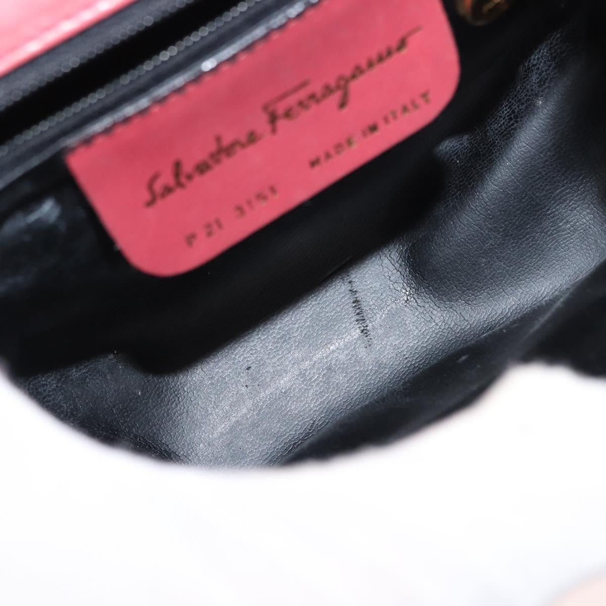 Salvatore Ferragamo Gancini Leather Pink Leather Shoulder Bag Bag (Pre-Owned)