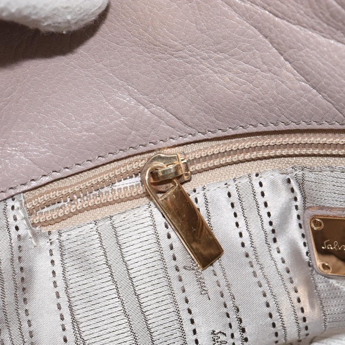 Salvatore Ferragamo Gancini Leather Pink Leather Handbag (Pre-Owned)