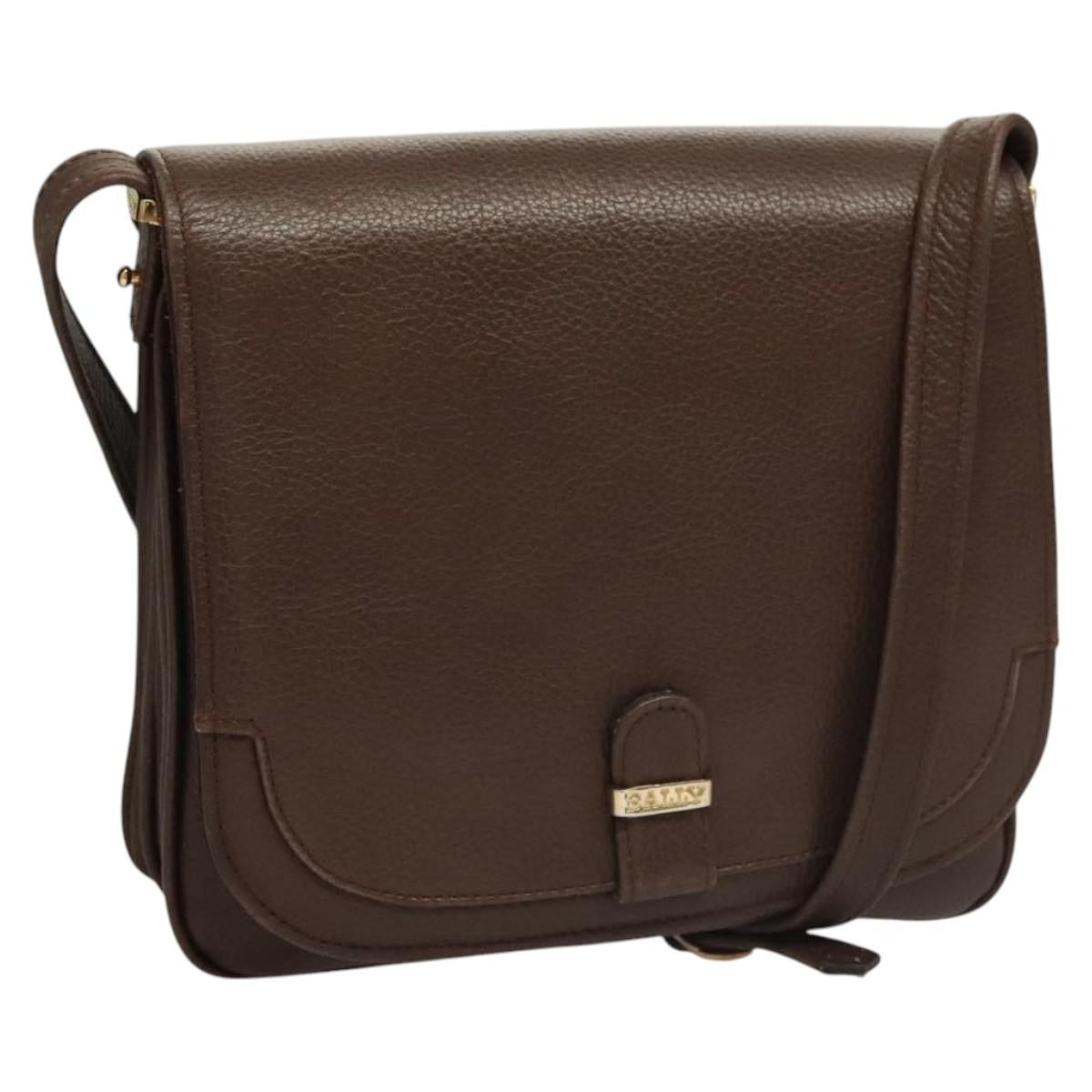 Bally Vintage Leather Brown Leather Shoulder Bag Bag (Pre-Owned)