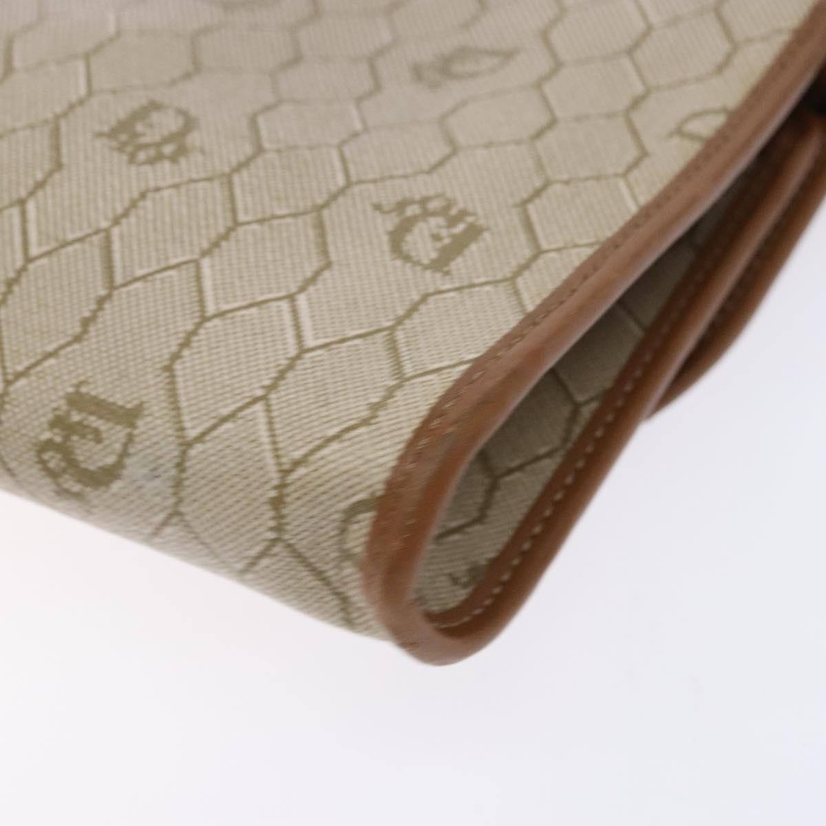 Christian Dior Vintage Honeycomb Flap Coated Canvas Beige Pvc Wallets Accessory (Pre-Owned)