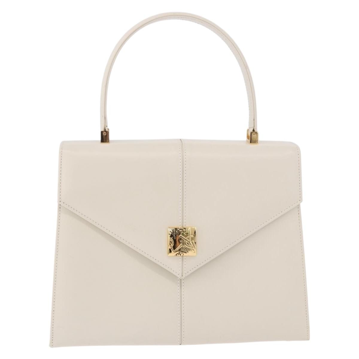 Saint Laurent Vintage Handbag Leather White Leather Handbag (Pre-Owned)