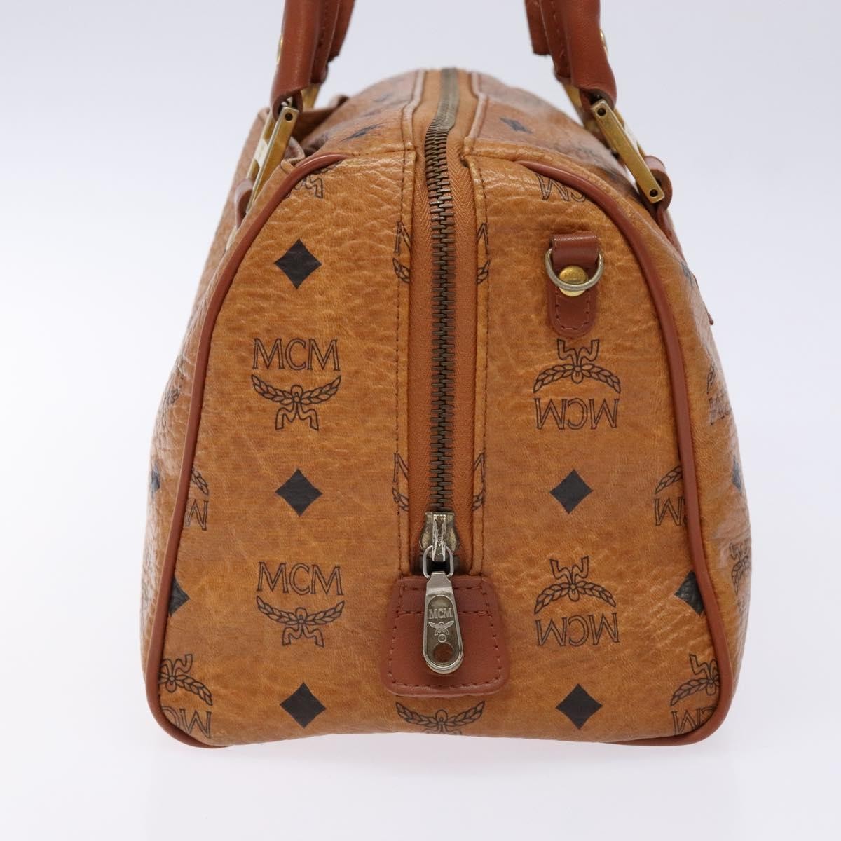 MCM Visetos Logogramme Canvas And Leather Brown Pvc Handbag (Pre-Owned)