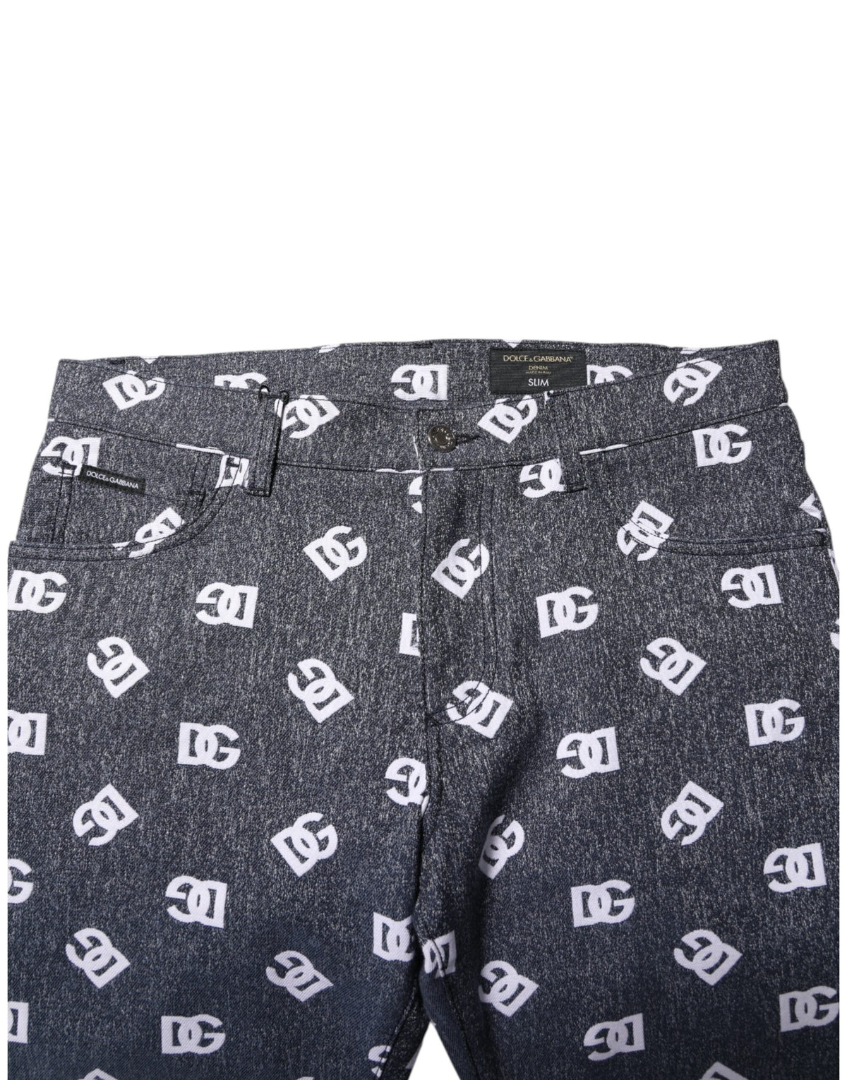 Dolce & Gabbana Dark Gray Logo Cotton Skinny Slim Denim Men's Jeans