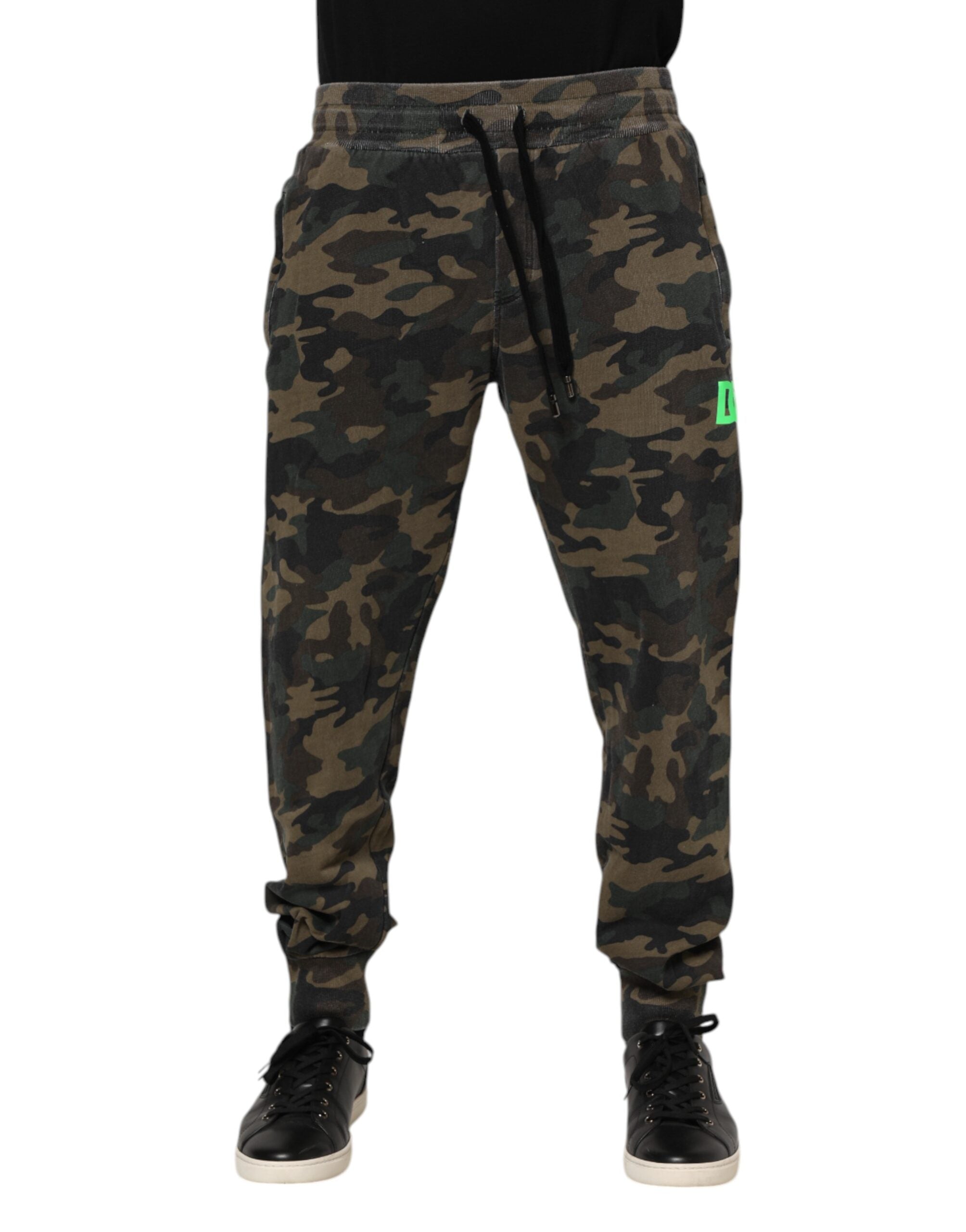 Dolce & Gabbana Brown Camouflage Cotton Men Jogger Men's Pants (Pre-Owned)