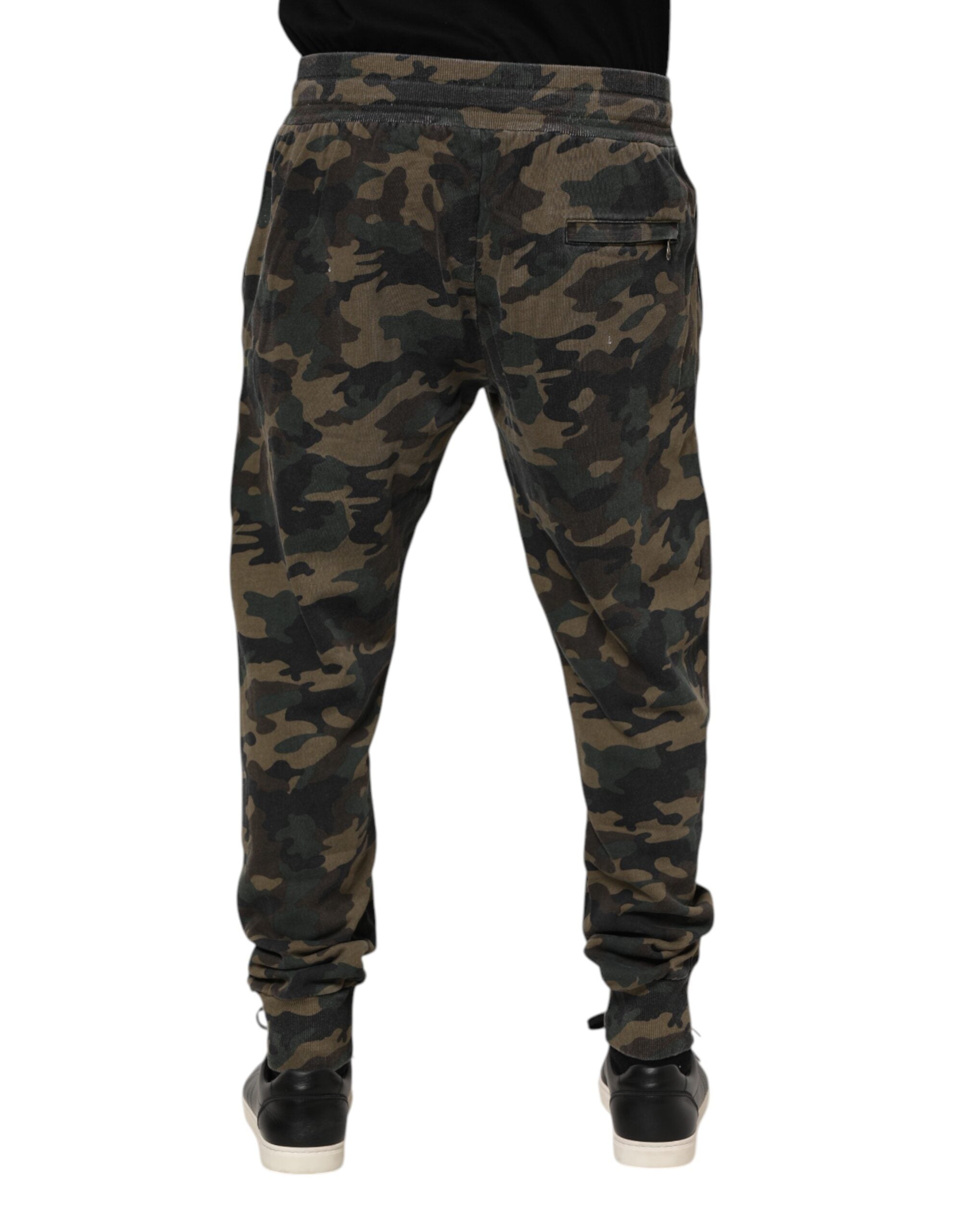 Dolce & Gabbana Brown Camouflage Cotton Men Jogger Men's Pants (Pre-Owned)
