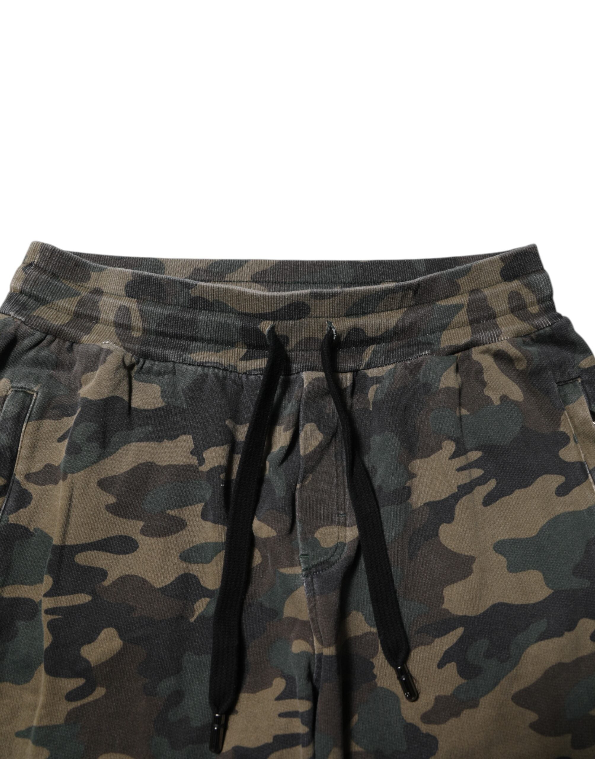 Dolce & Gabbana Brown Camouflage Cotton Men Jogger Men's Pants (Pre-Owned)