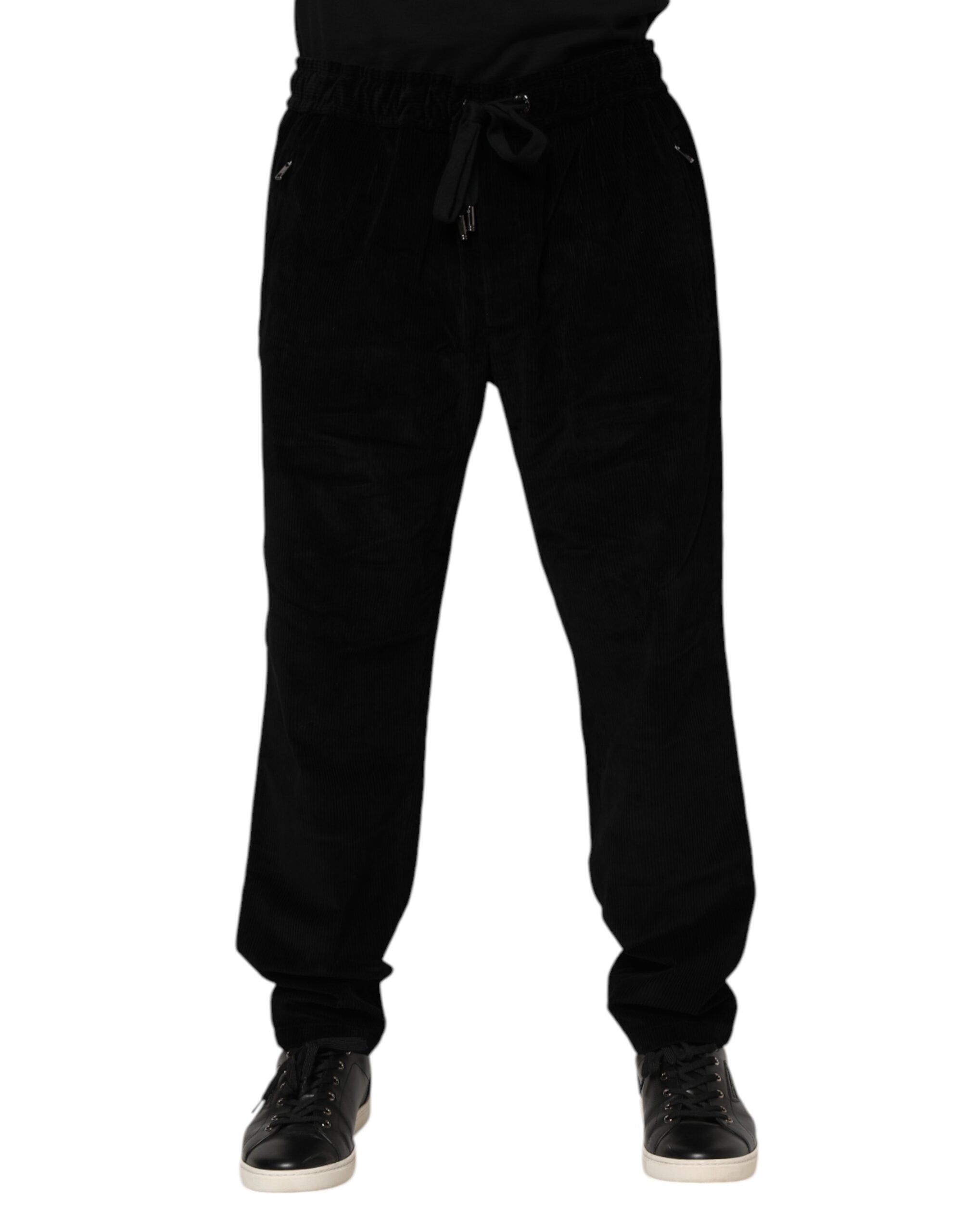 Dolce & Gabbana Black Cotton Men Jogger SweatMen's Men's Pants