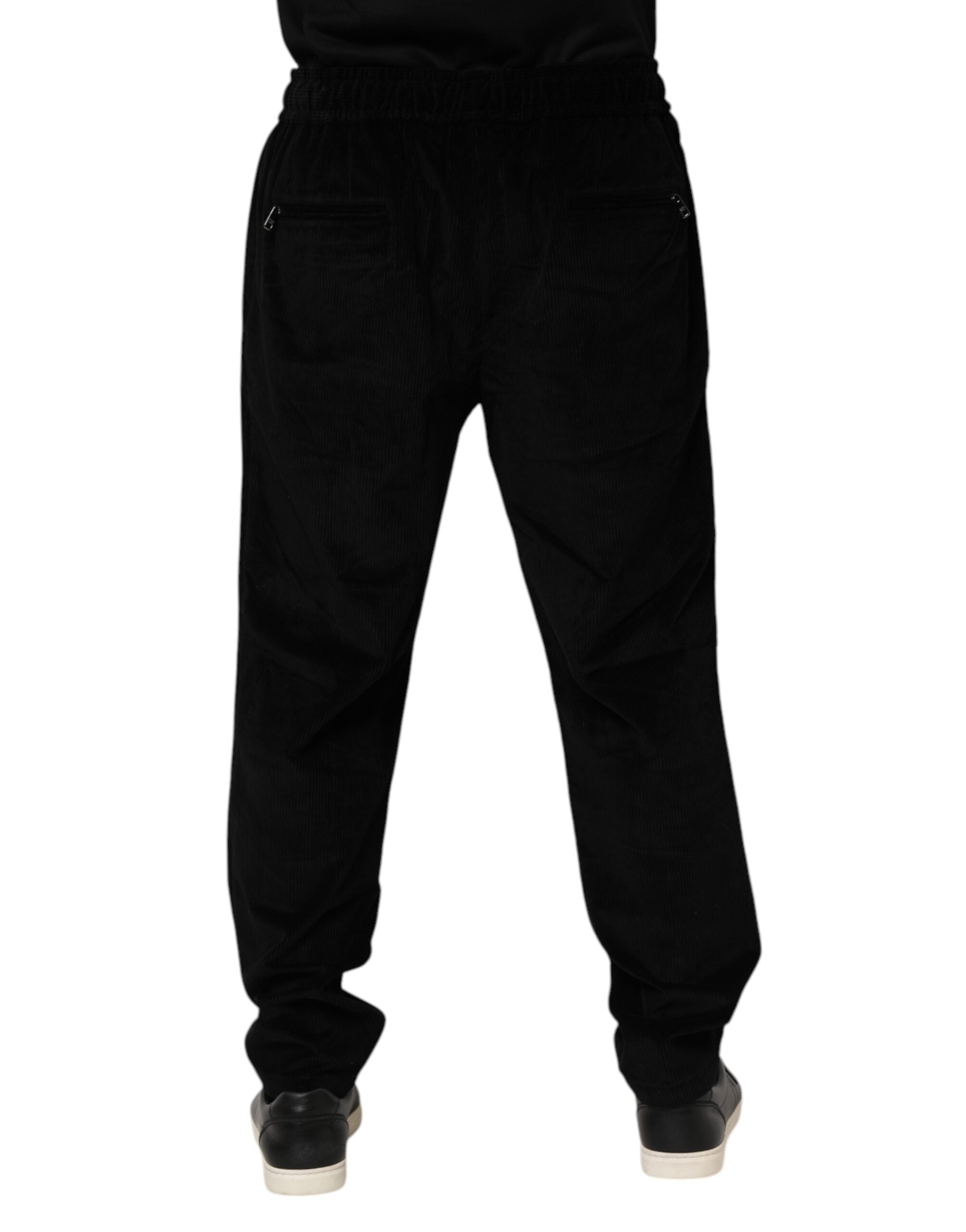Dolce & Gabbana Black Cotton Men Jogger SweatMen's Men's Pants