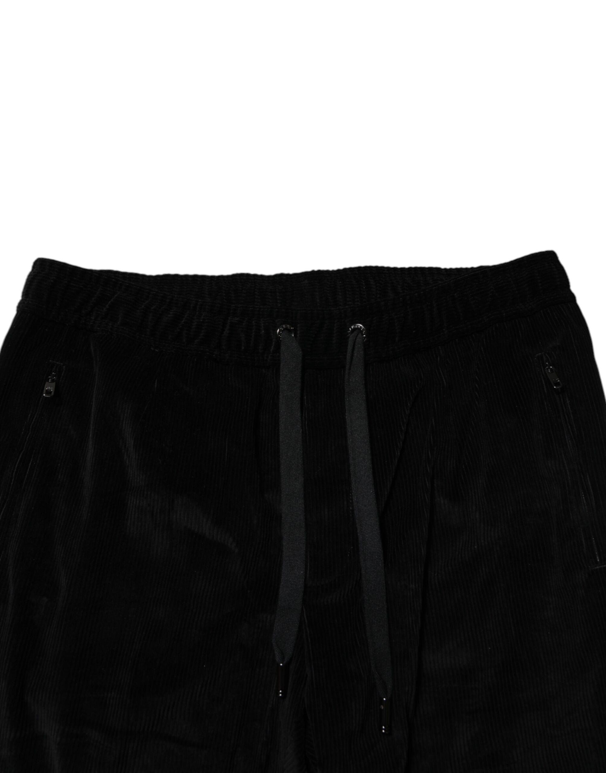 Dolce & Gabbana Black Cotton Men Jogger SweatMen's Men's Pants