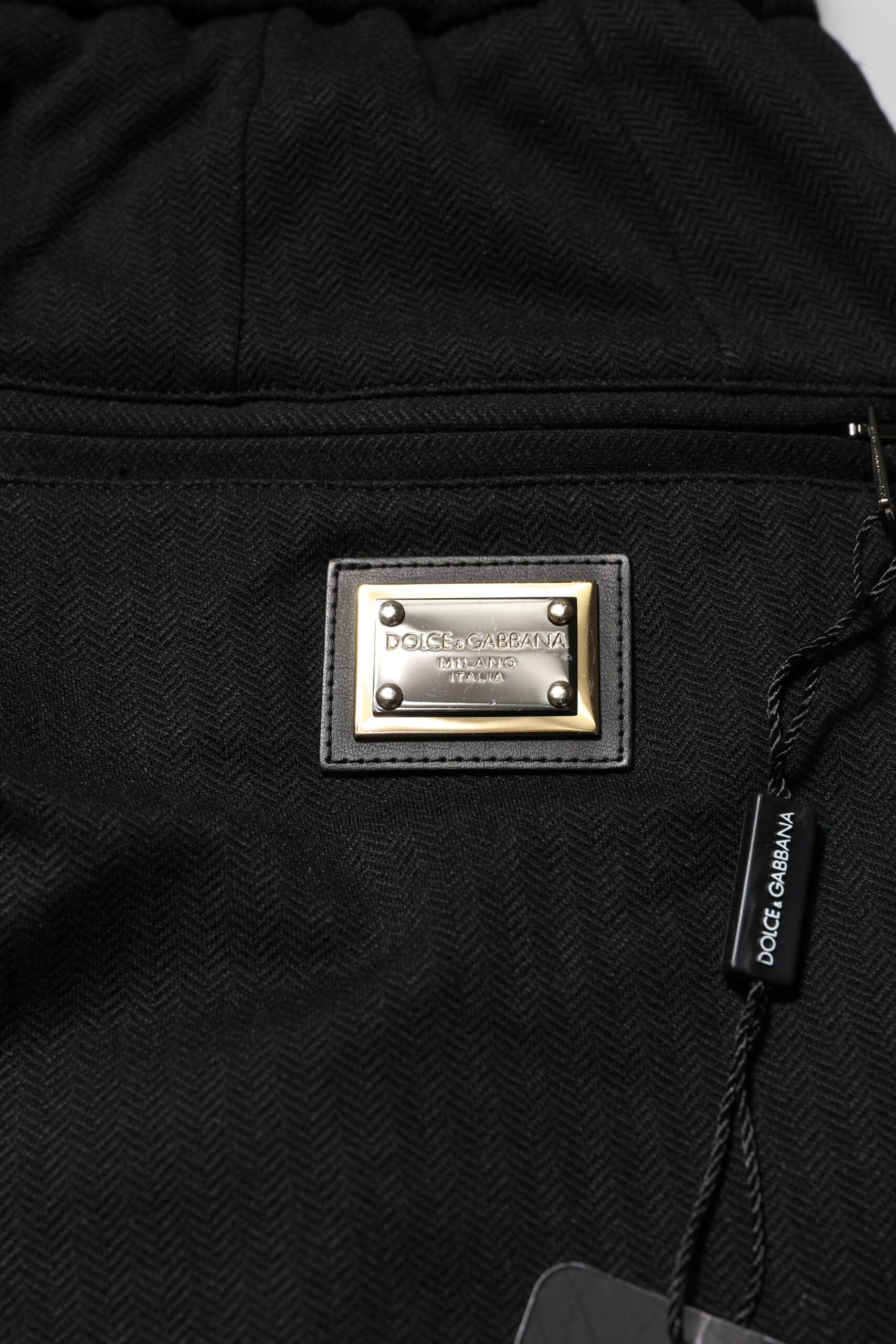 Dolce & Gabbana Black Viscose Drawstring Men Jogger Men's Pants